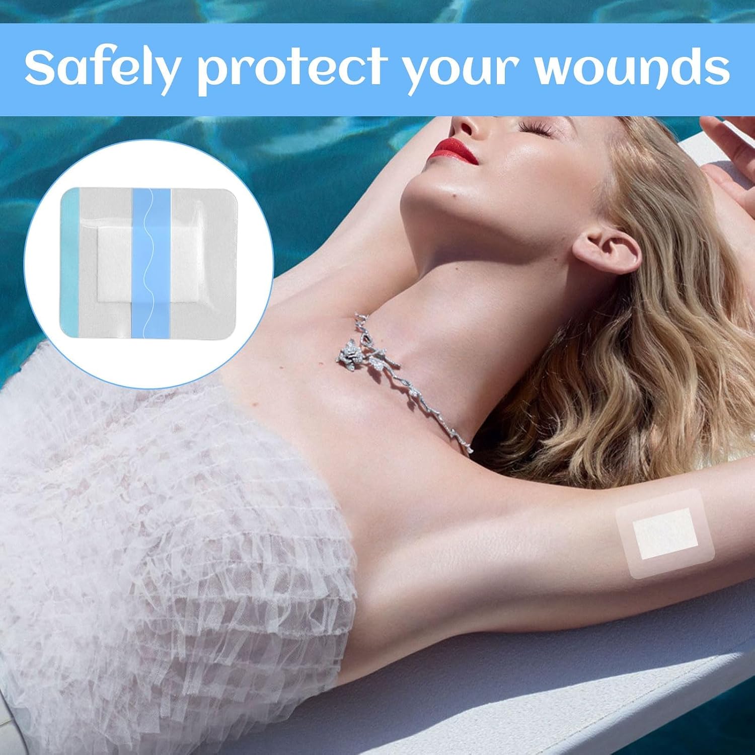 10pcs waterproof wound dressings adhesive 6x7cm clear adhesive dressings with cotton waterproof wound dressing with absorbent pad - الصورة 6