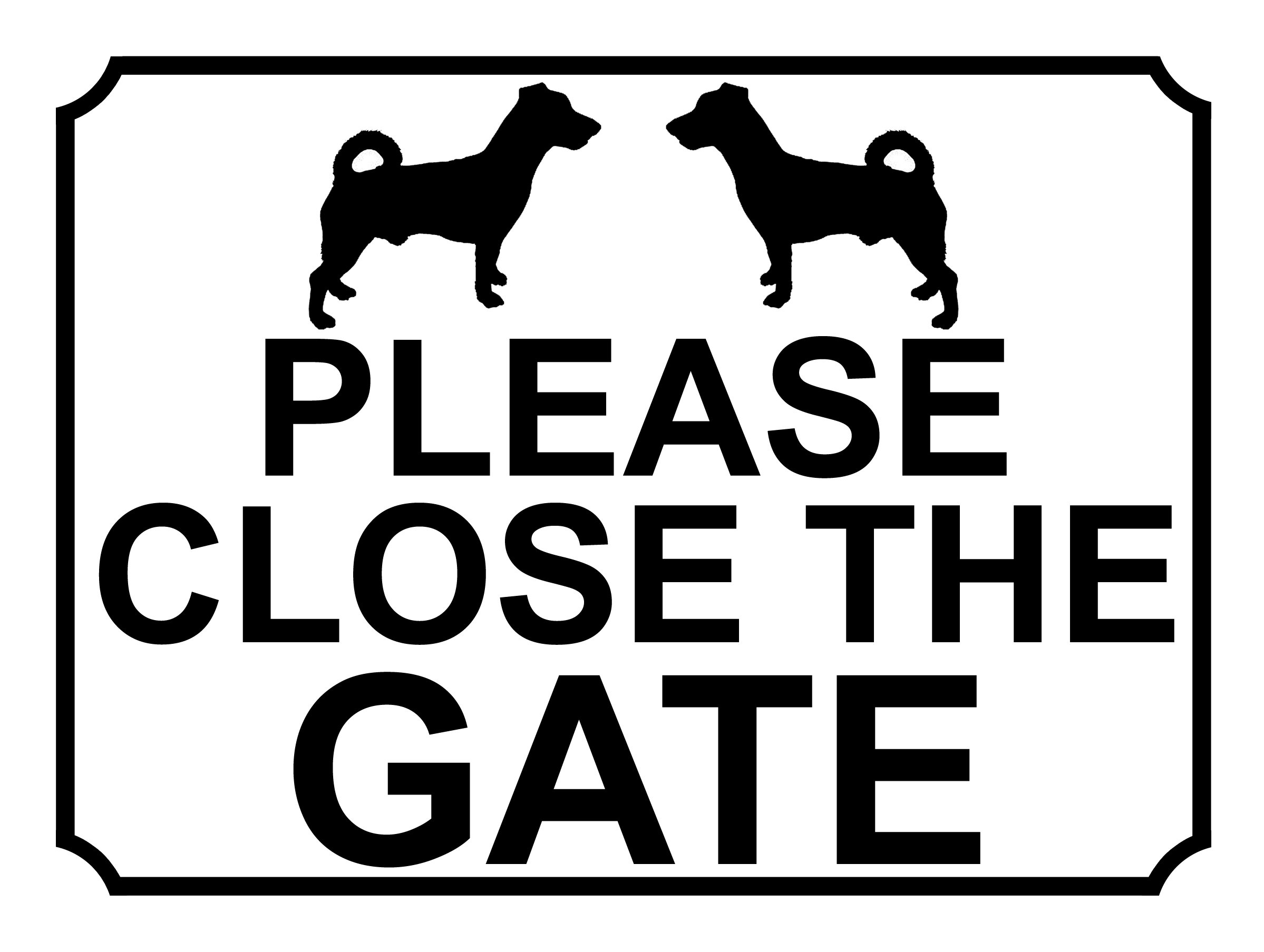 SHAWPRINT PLEASE CLOSE THE GATE DOG THEME METAL SIGN 200MM X 150MM (510H1), 8" x 6"