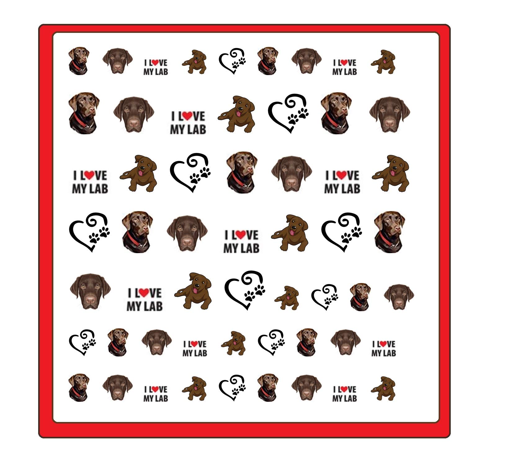 Kaz Creations Labrador Dog Nail Art Decals # Chocolate Labrador Dog Collection (Labrador Dog Nail Art Decals # Chocolate)