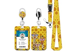 Cute Giraffe Badge Reel with ID Holder