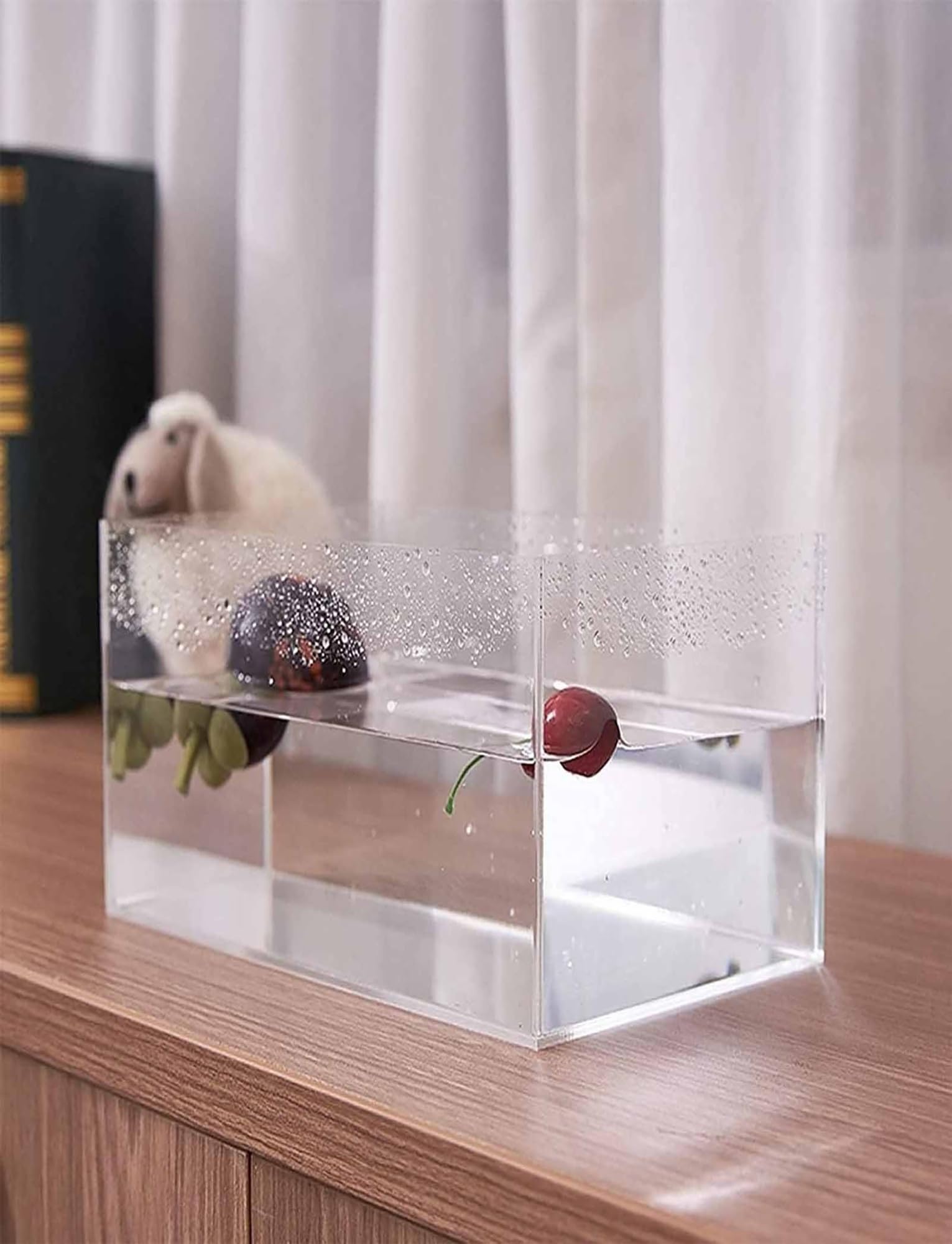 Vassoio for serbatoio dell'acqua in acrilico a cinque lati | Accessorio fotografico di diverse dimensioni: effetto acqua e vassoio portaoggetti(25x15x25cm/9.8x5.9x9.8in)
