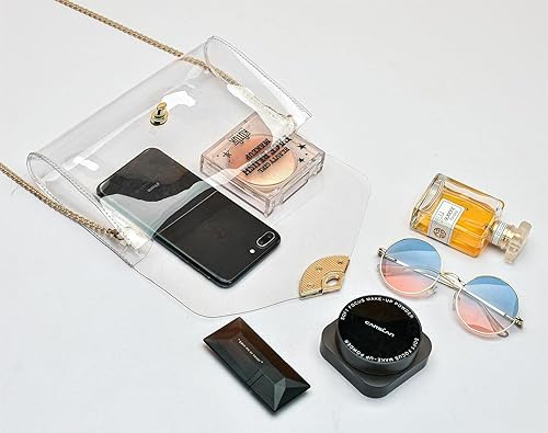 Miniatura 4 de Bolsa transparente, bolso transparente para mujer, bolsos de noche aprobados por estadios, Oro, Estadio, Concierto, Festival, Aeropuerto, Museo,