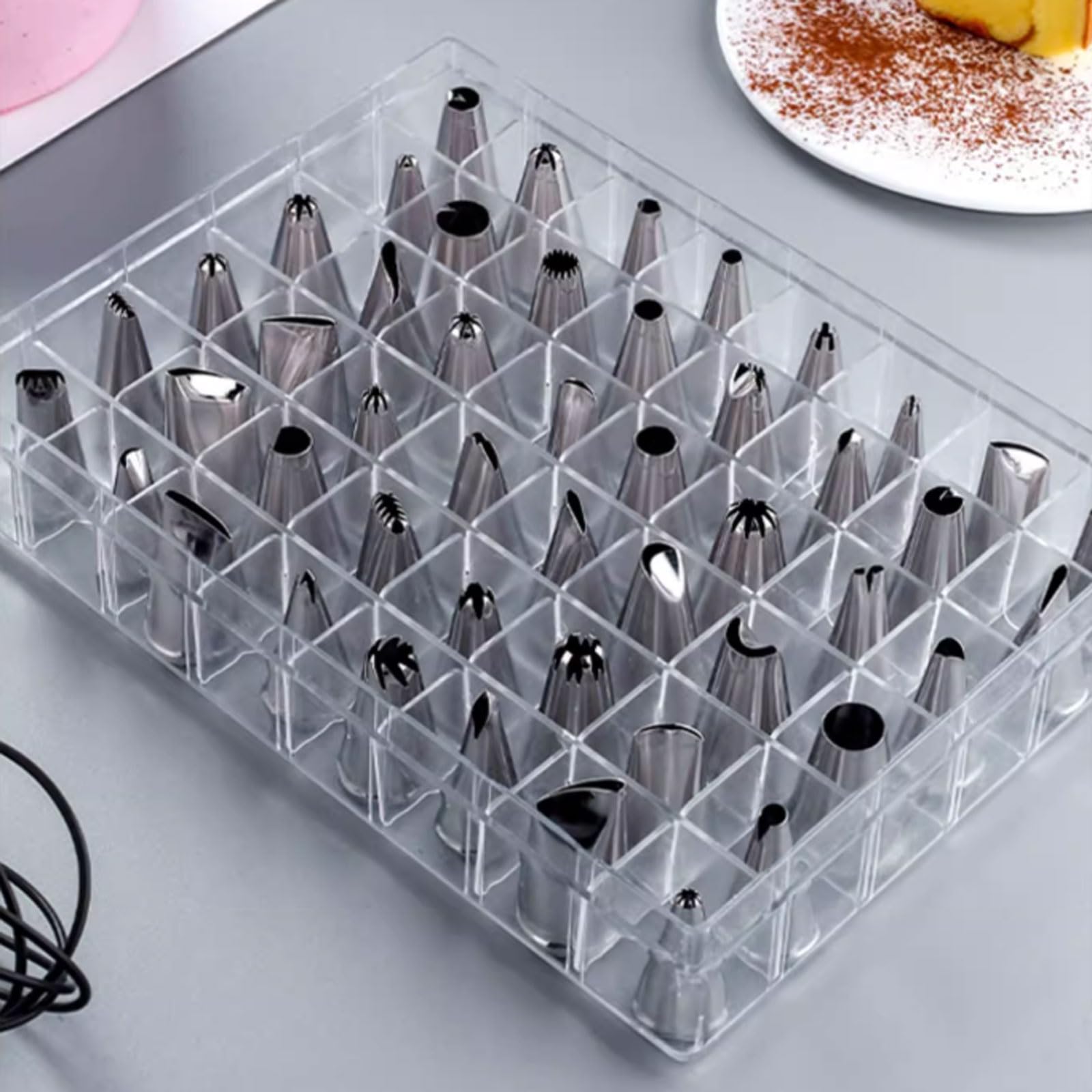 Juego de decoración Tartas 48 Piezas, colección Puntas glaseado Acero Inoxidable con Estuche Almacenamiento for pastelería hojaldres Crema