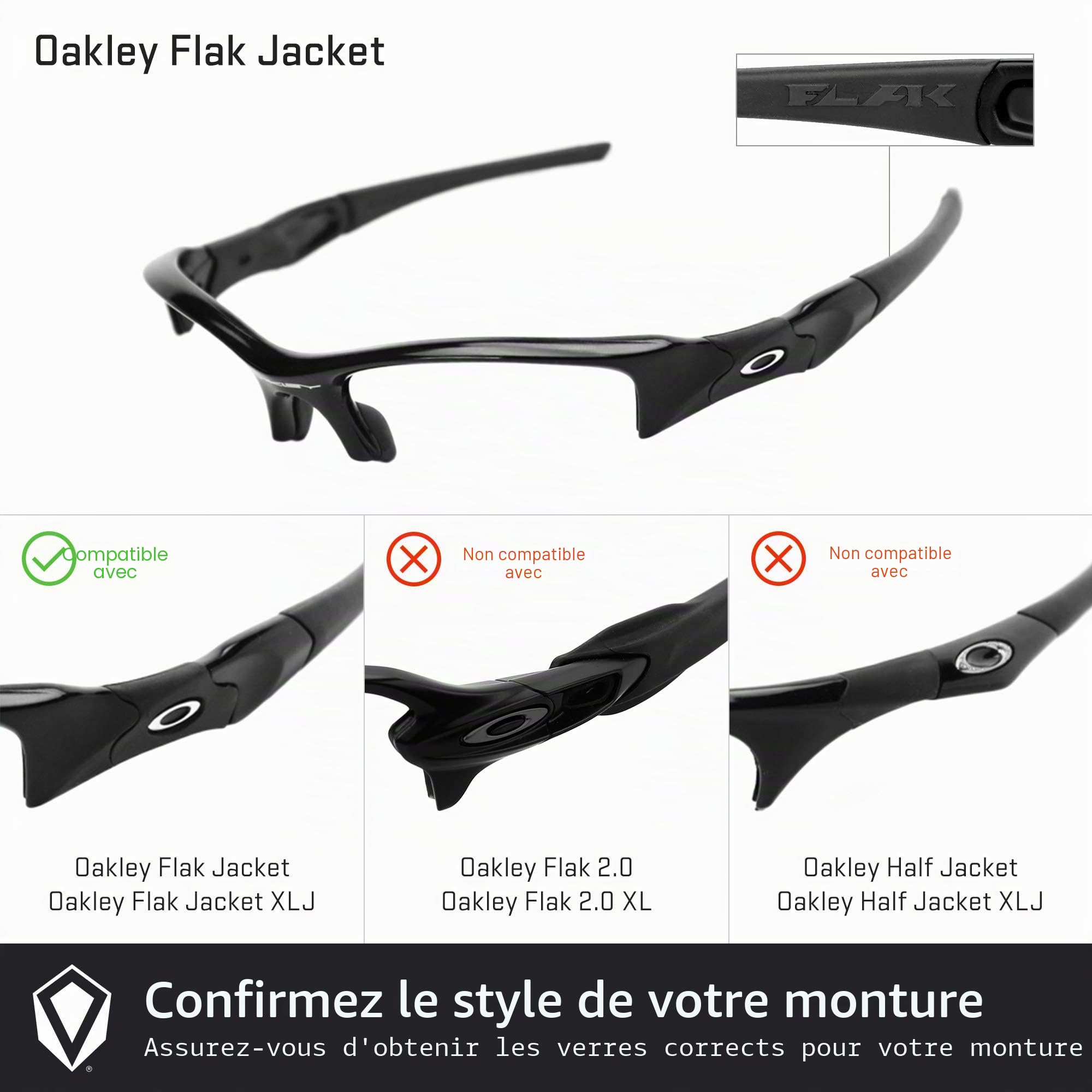 Revant Verres de remplacement compatibles avec les lunettes de soleil Flak Jacket