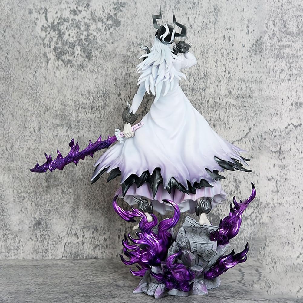 Kurosaki Ichigo Figura de acción con cabeza intercambiable Accesorios Blanco Ichigo Figura Deluxe Base Ver, 31 cm Coleccionable Estatua de Escritorio Ornamentos