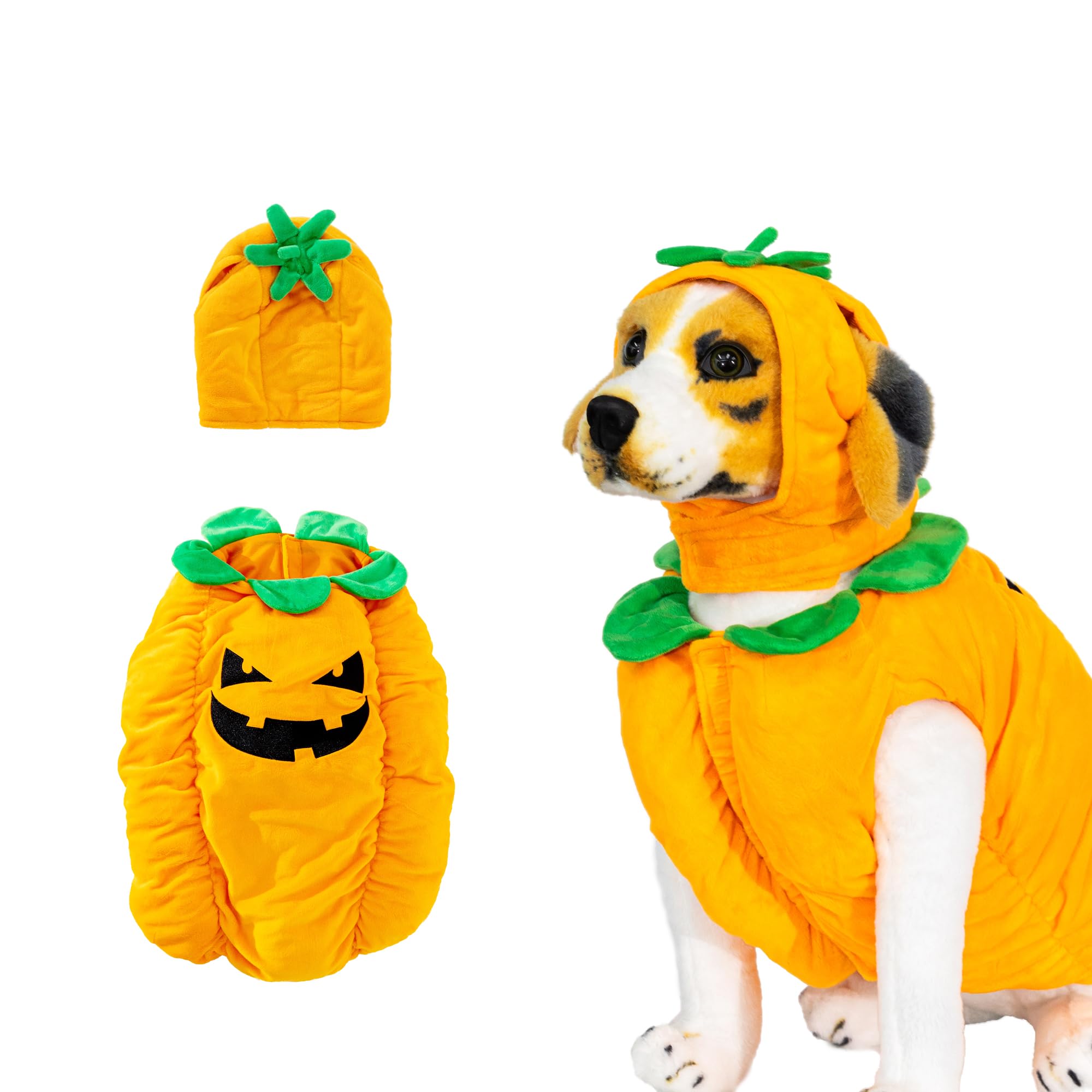 Pumpkin Dog Costume Pumpkin Pet Cosplay Outfits Hat Cute Novelty Pet Halloween Costume Party Favors Birthday Clothes Cats Dogs Orange (Pumpkin Dog