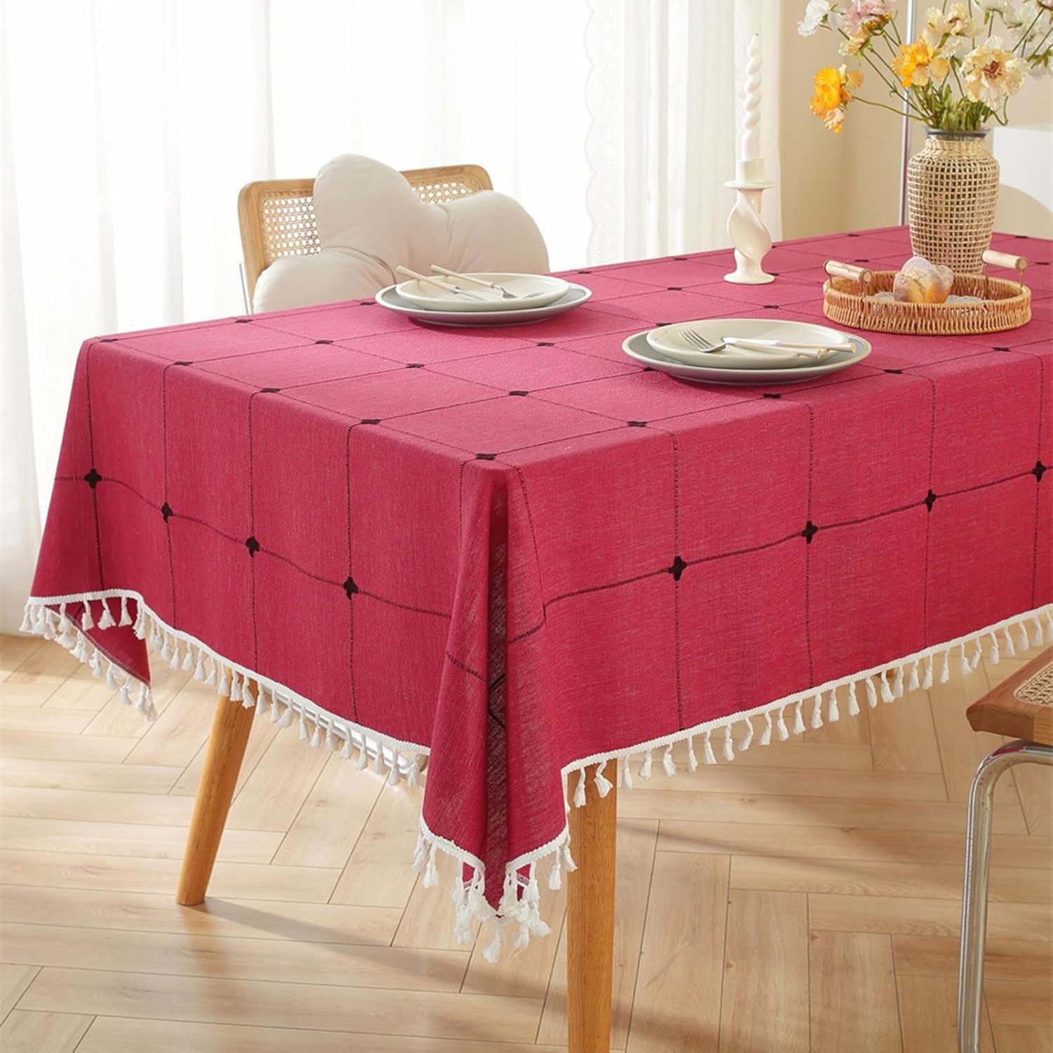 tablecloth, Table Cloth Rectangle , ,Tablecloth Rectangular Cotton Linen