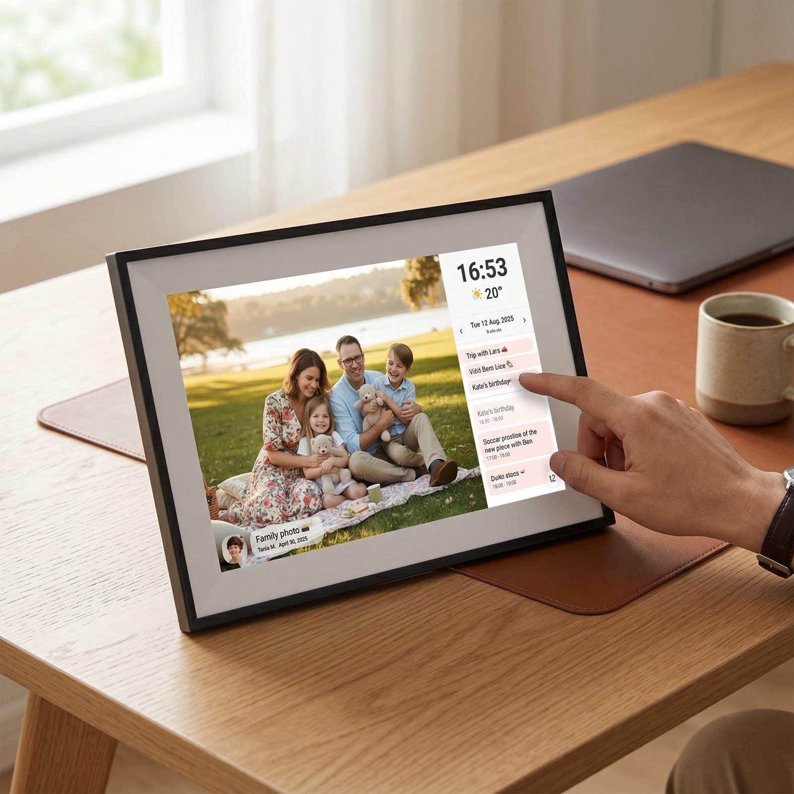 Agenda Familiare con Calendario Intelligente da 10,1", con Cornice Fotografica WiFi