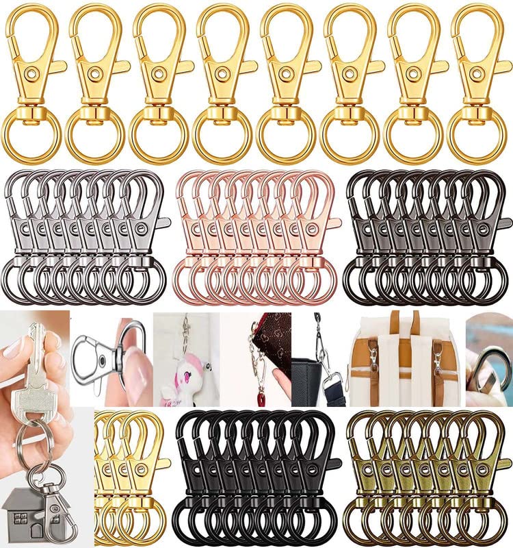 DIY Crafts 5 Pcs, KC Gold, Metal Lobster Claw Clasps Swivel Lanyards Trigger Snap Hooks Strap 35x13mm for Keychain, Key Rings, DIY Bags and (5 Pcs, KC Gold)