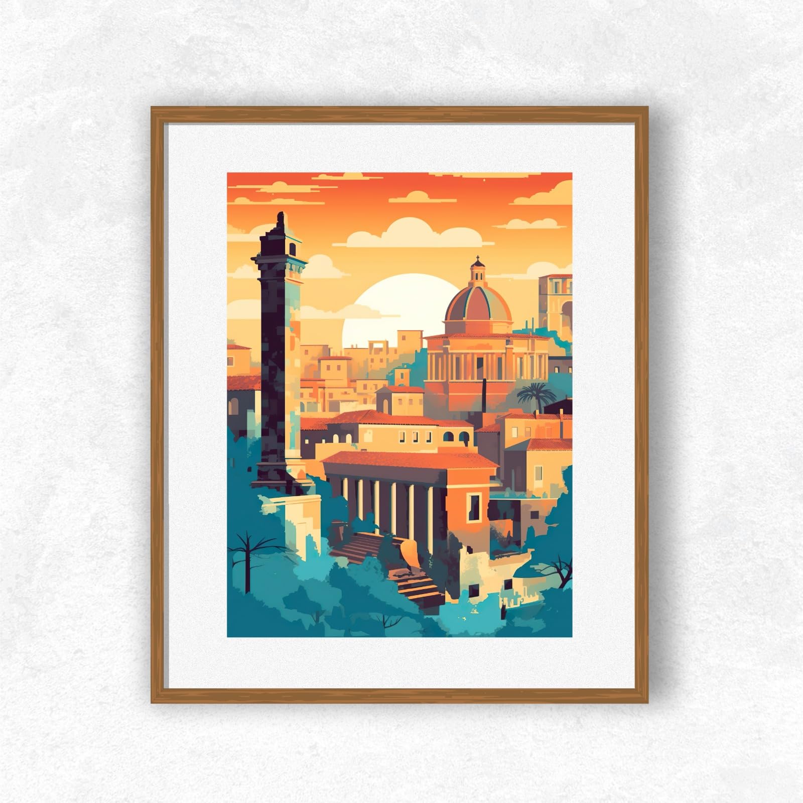 Bombay Home Store - Rome-Italy Art Print Frame Size: Medium - 9" x 11" | Large - 11" x 14"