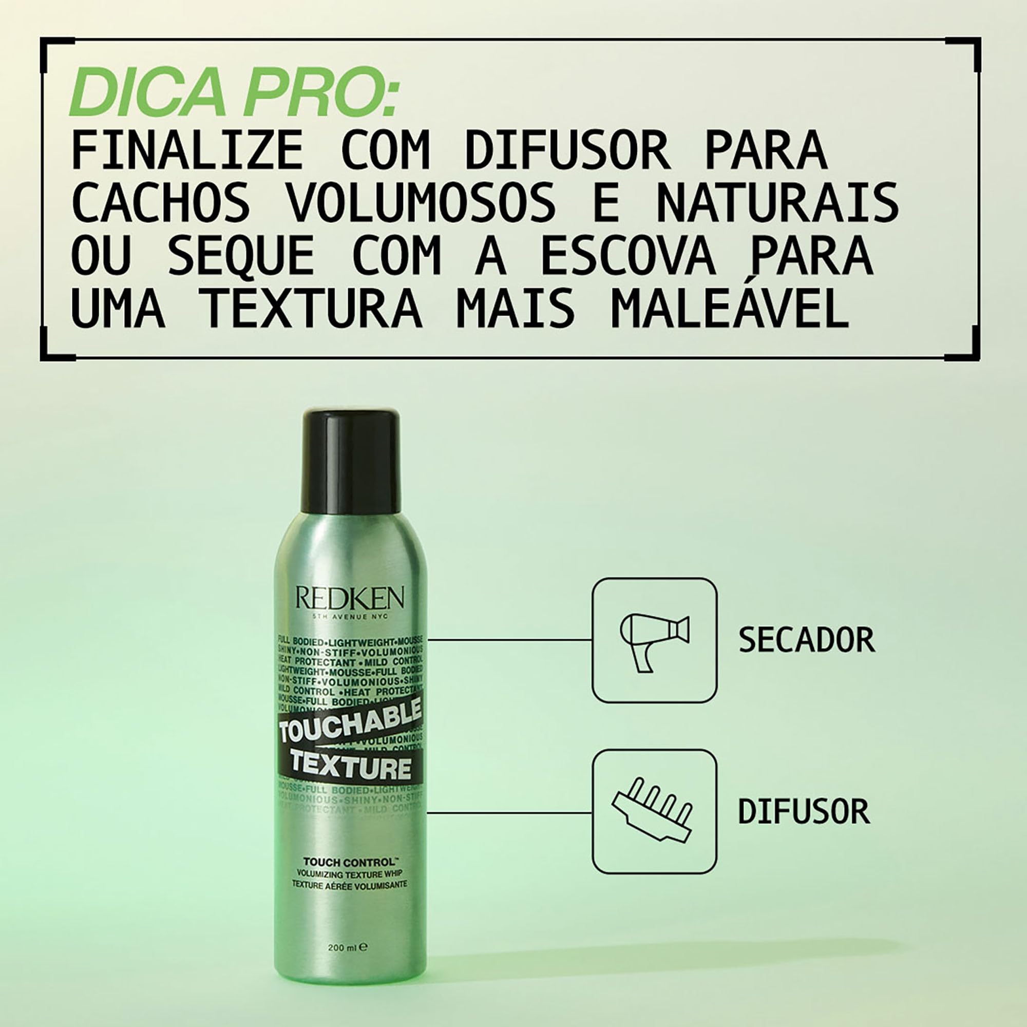 Redken Spray Touchable Texture, Fixação extra alta, Secagem rápida