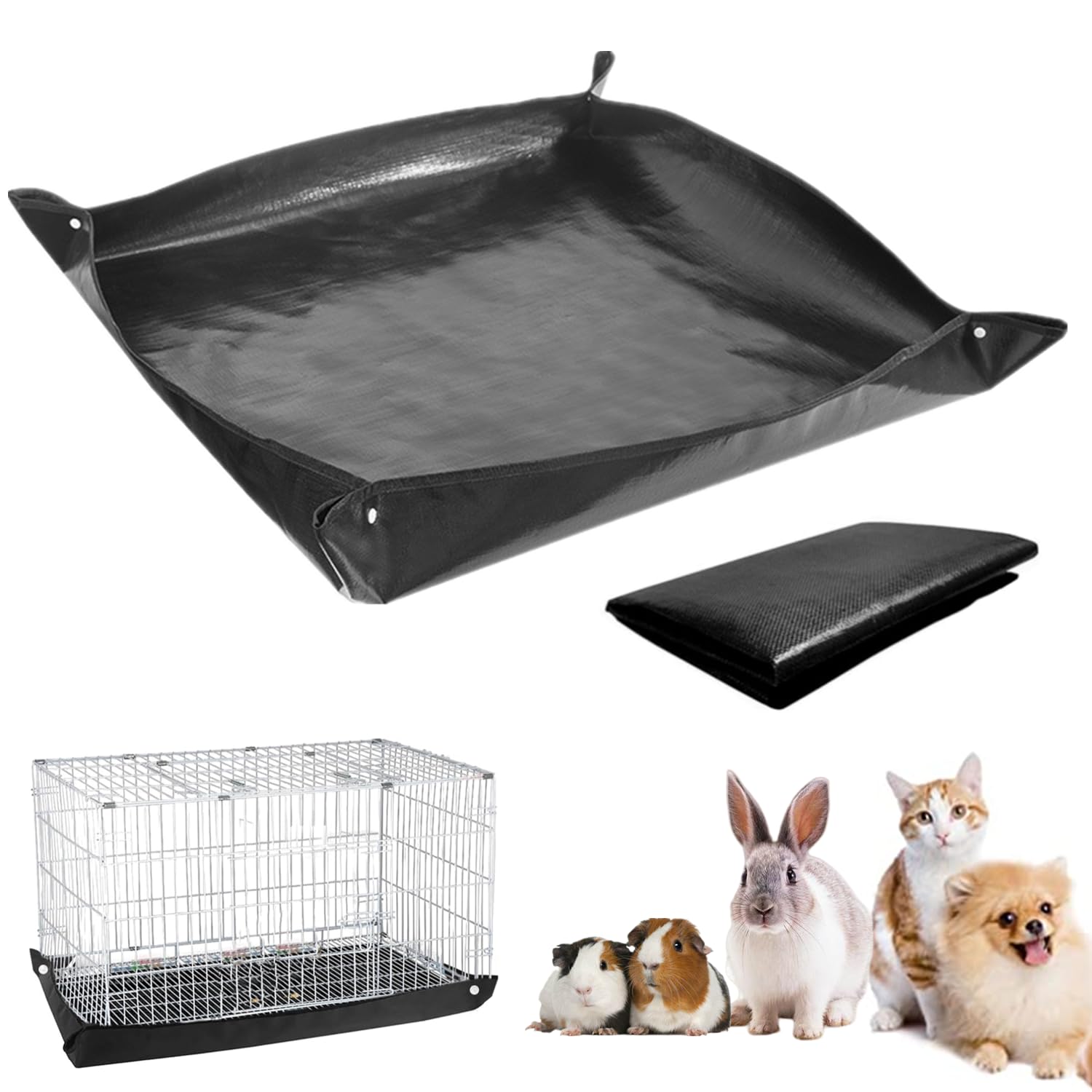 bangminda 150 x 150 cm Waterproof Pet Playpen Mat Guinea Pig Waterproof Tarpaulin Mat for Guinea Pig Cage Reusable Bedding Cages Liner PIPI Pads Mat for Rabbits
