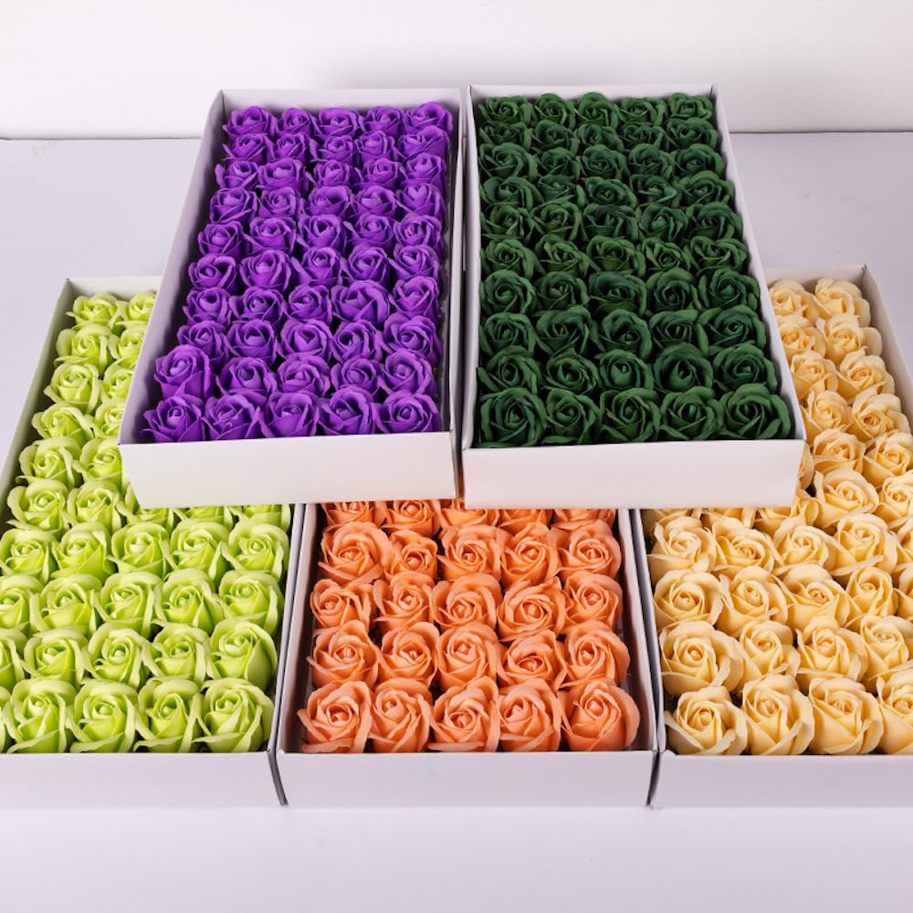 50 Stück Seifen Rosenblüten, Rose Soap Blumen in GeschenkBox, Künstliche Rosen Duftseifen, Rosenkopf Rosenblüten, Seife Rose Blume Geschenk für Jahrestag Geburtstag Hochzeit Valentinstag,Rot