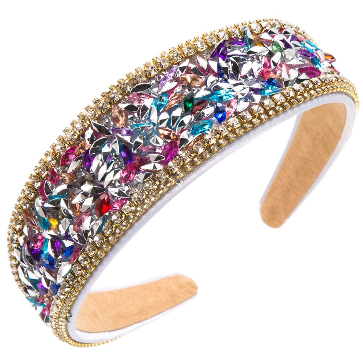 scicent Headband Fashion Rhinestone Head Bands for Women Crystal Bling Hair Band Fashion Non Slip Hair Hoops Padded Hair Accessories for Girls Ladies 25507