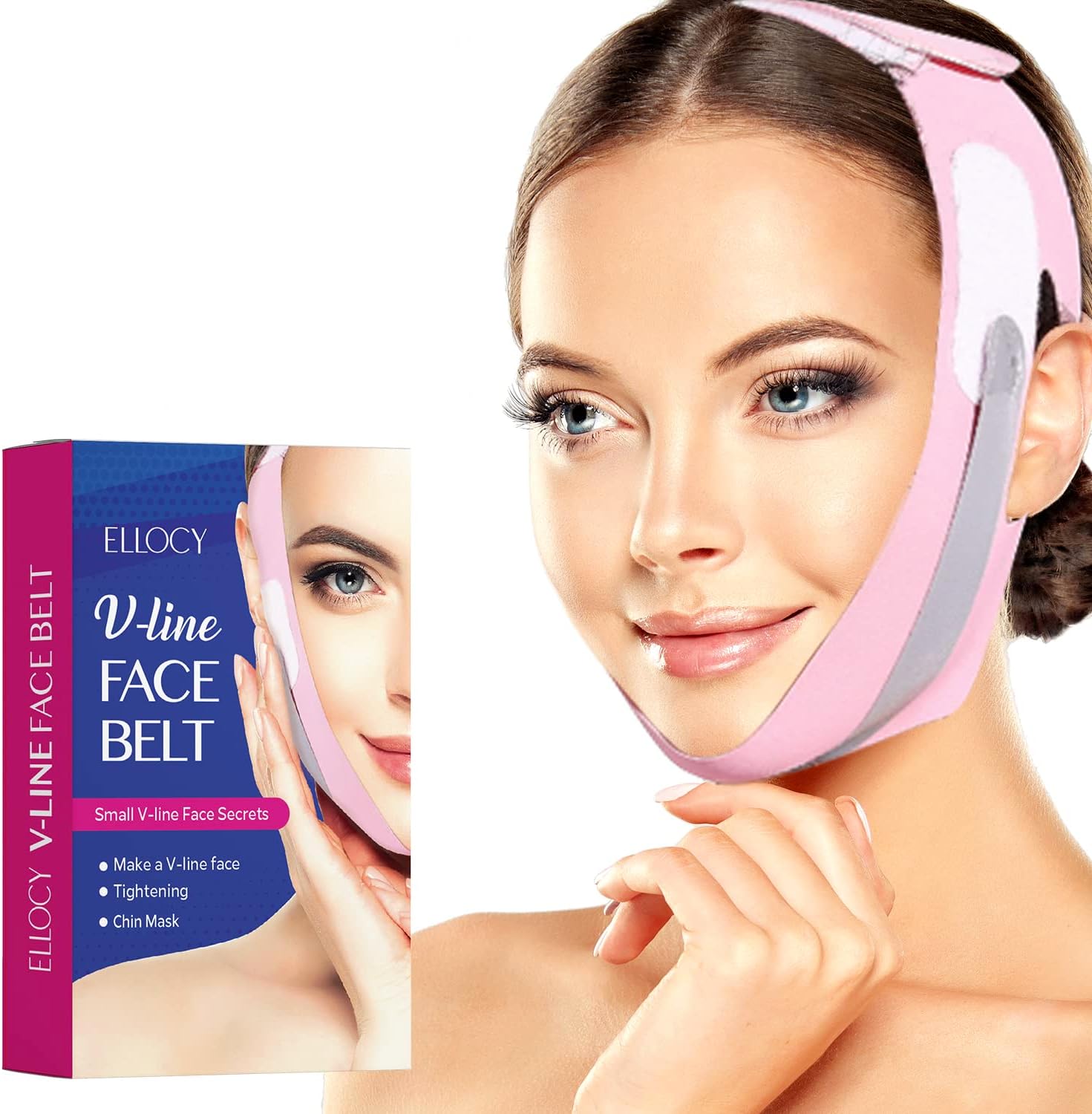 EllocyV Line Face Toning Belt for Face Wrinkle Mask Reusable Facial Strap Stimulate Sagging Face
