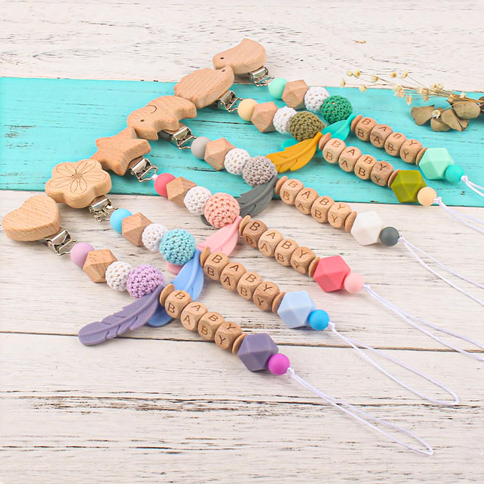 52 Perles Lettres Alphabet En Bois - Cubes 12mm Naturels - Pour Création Bijoux, DIY, Apprentissage Enfants