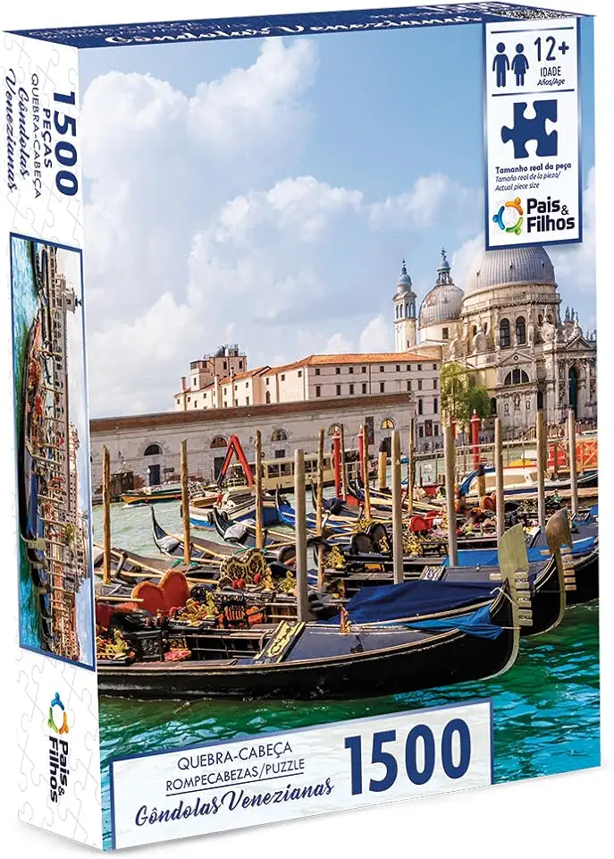 Pais & Filhos | Quebra-Cabeça Gondolas Venezianas 1500 Peças | Idade Recomendada 10+