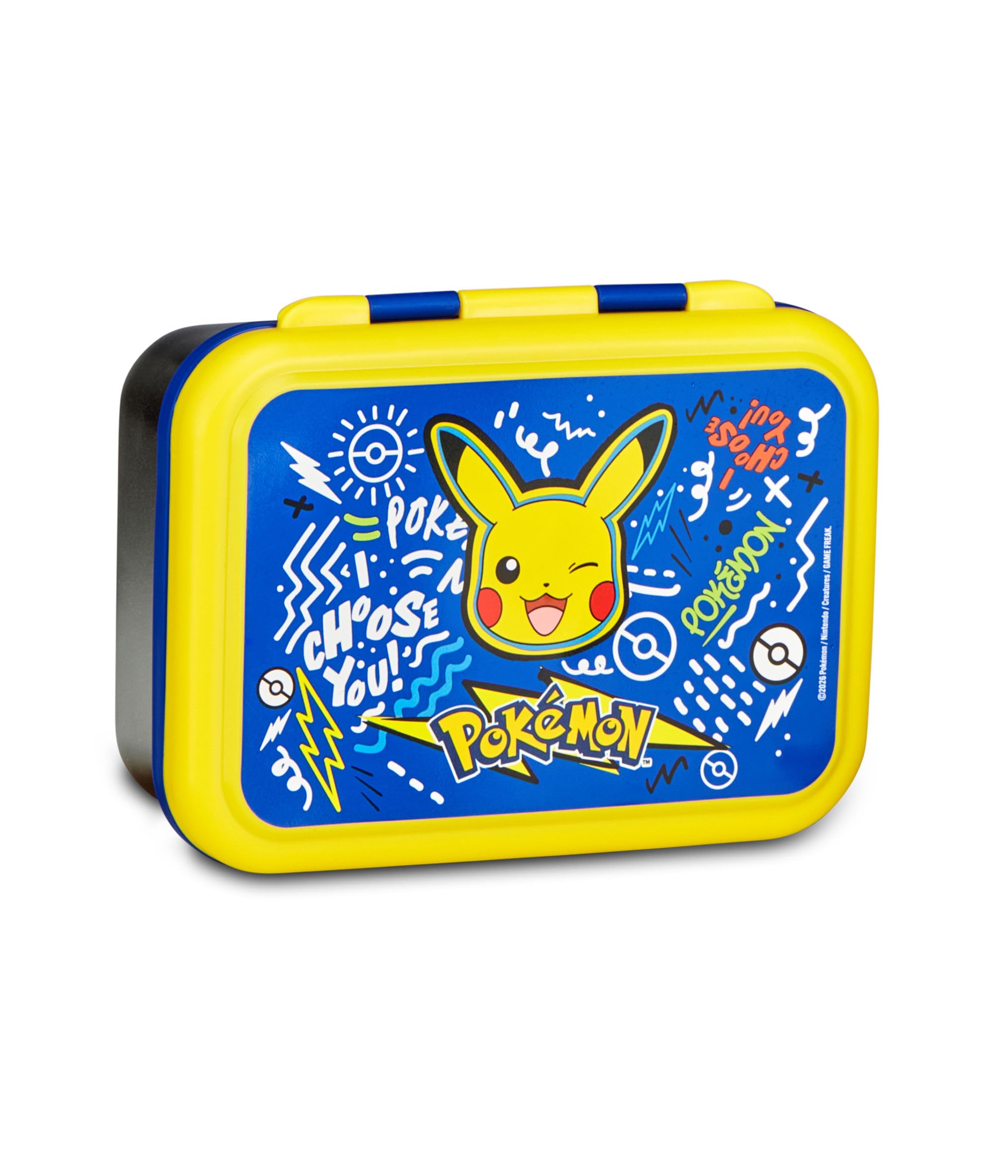 Seven Pokemon, niebieski, 850 ml, odporny na ciepło, przegroda wewnętrzna, nadaje się do mycia w zmywarce, stalowa podstawa, szkoła, sport, podróże, dziecko, dziewczynka