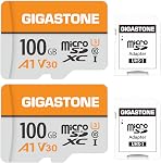 GIGASTONE 100GB Micro SD Card 2-Pack, A1 V30, 4K Video Recording, Compatible with Security Camera, Dash Cam, Drone, 100MB/s MicroSDXC Memory Card UHS-I V30 Class 10, with Adapter