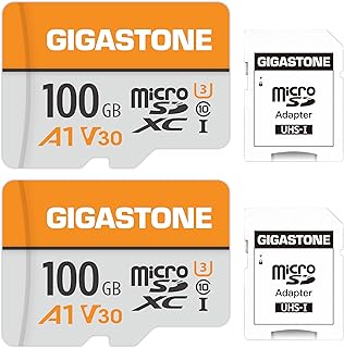 GIGASTONE 100GB Micro SD Card 2-Pack, A1 V30, 4K Video Recording, Compatible with Security Camera, Dash Cam, Drone, 100MB/... Price In India