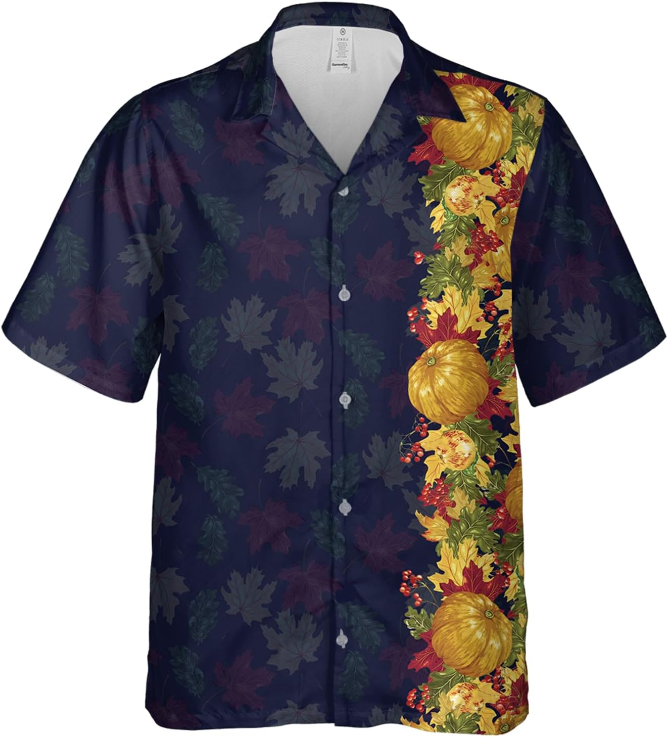 Men's Happy Thanksgiving Hawaiian Shirts - Turkey Print Button Down Mens Hawaiian Shirts Short Sleeve Set 133