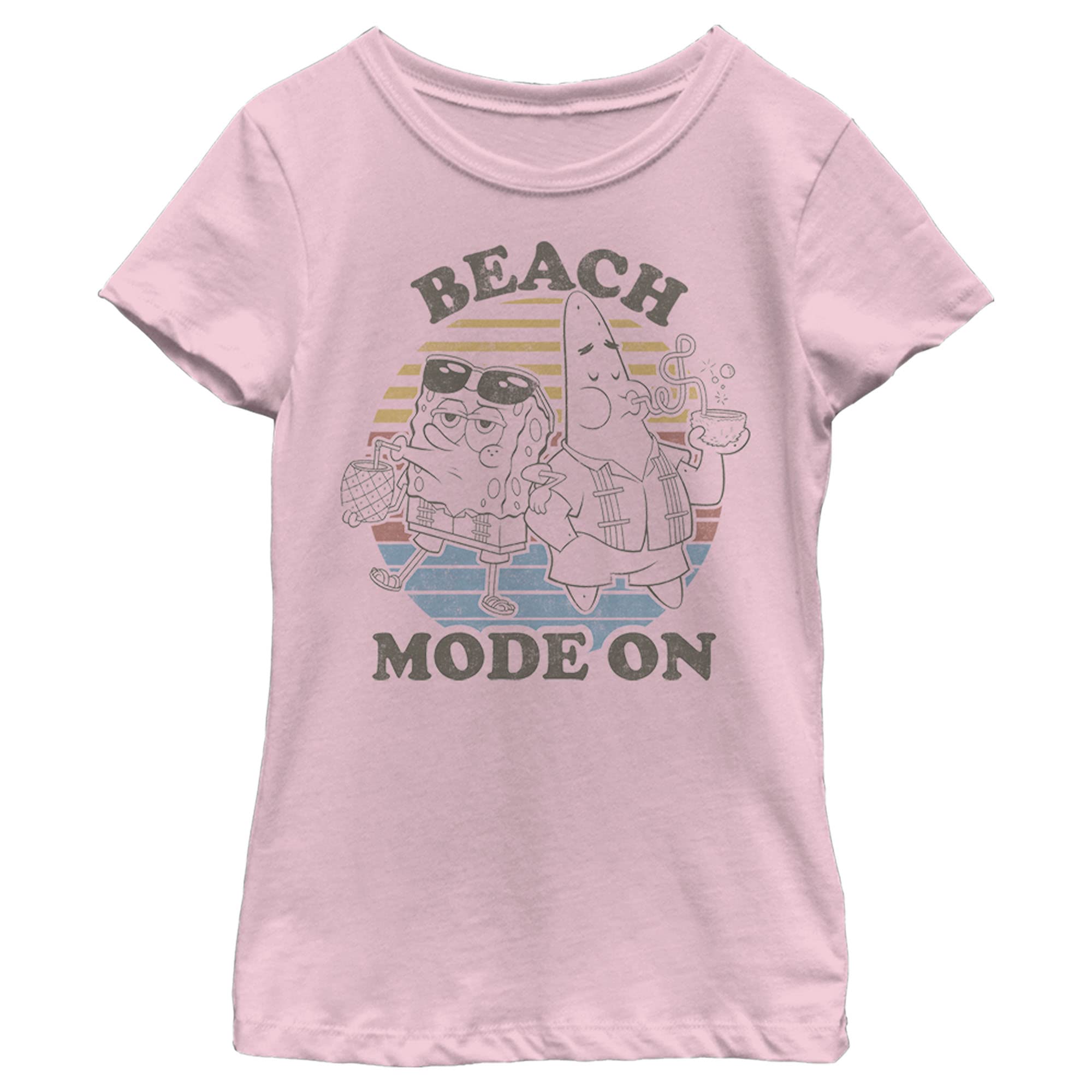 Fifth Sun Spongebob Squarepants Beach Mode Girls Short Sleeve tee Shirt Camiseta para Niñas