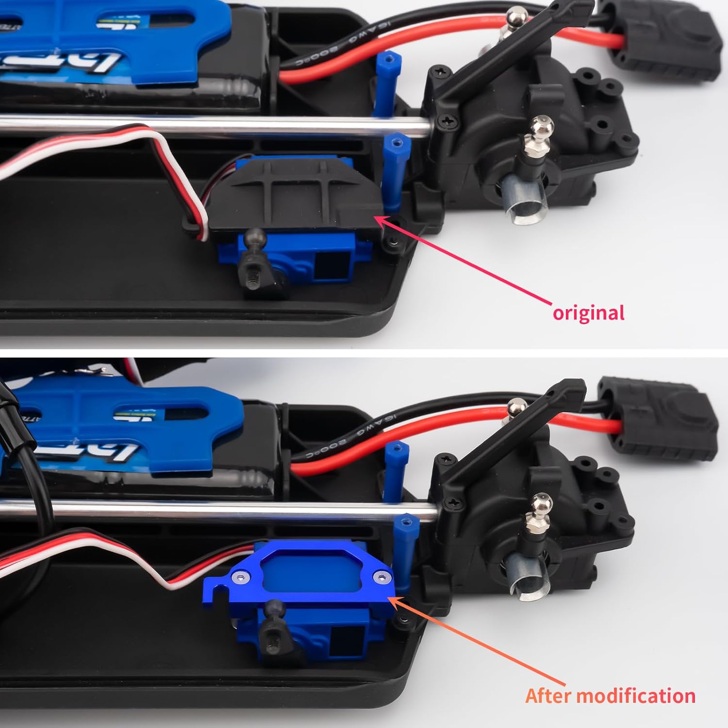 RC Aluminum Alloy Servo Mount Metal Servo Bracket Upgrade Parts Compatible with Tra-xxas LaTrax 1/18 Teton,Desert Prerunner RC Crawler Car Upgrade Replace Parts (Blue)