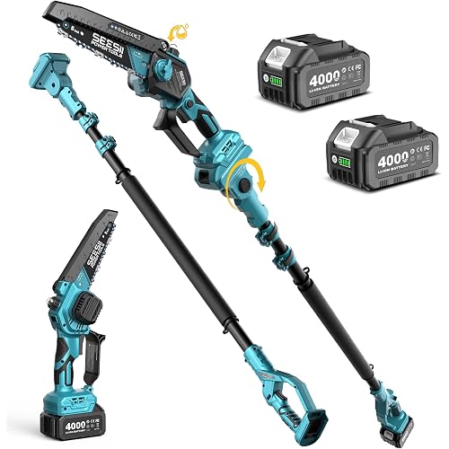 SEESII 2-in-1 Electric Pole Saws for Tree Trimming, Brushless Motor