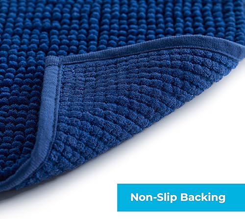 Miniatura 4 de Linenspa Juego de alfombras de baño de felpilla, 3 piezas, antideslizantes, absorbentes de agua, de secado rápido, lavables a máquina, alfombras de