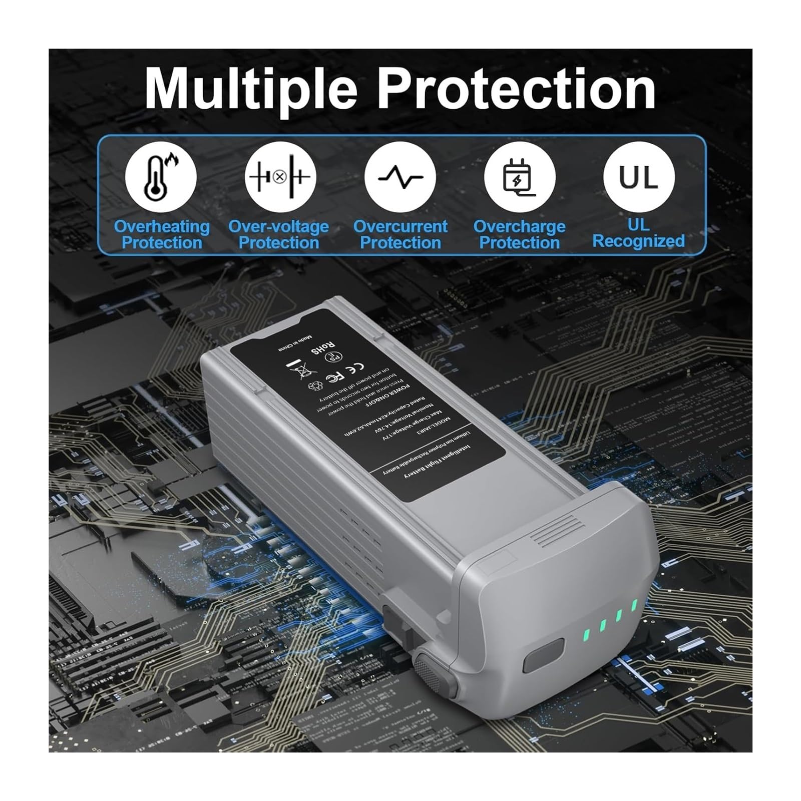 Batteria Di Volo Intelligente Da 4241 MAh, Compatibile Con DJI Air 3 / Air 3S Drone, Tempo Di Volo Esteso Di 46 Minuti, Sostituzione Ad Alta Capacità(2PCS Battery)