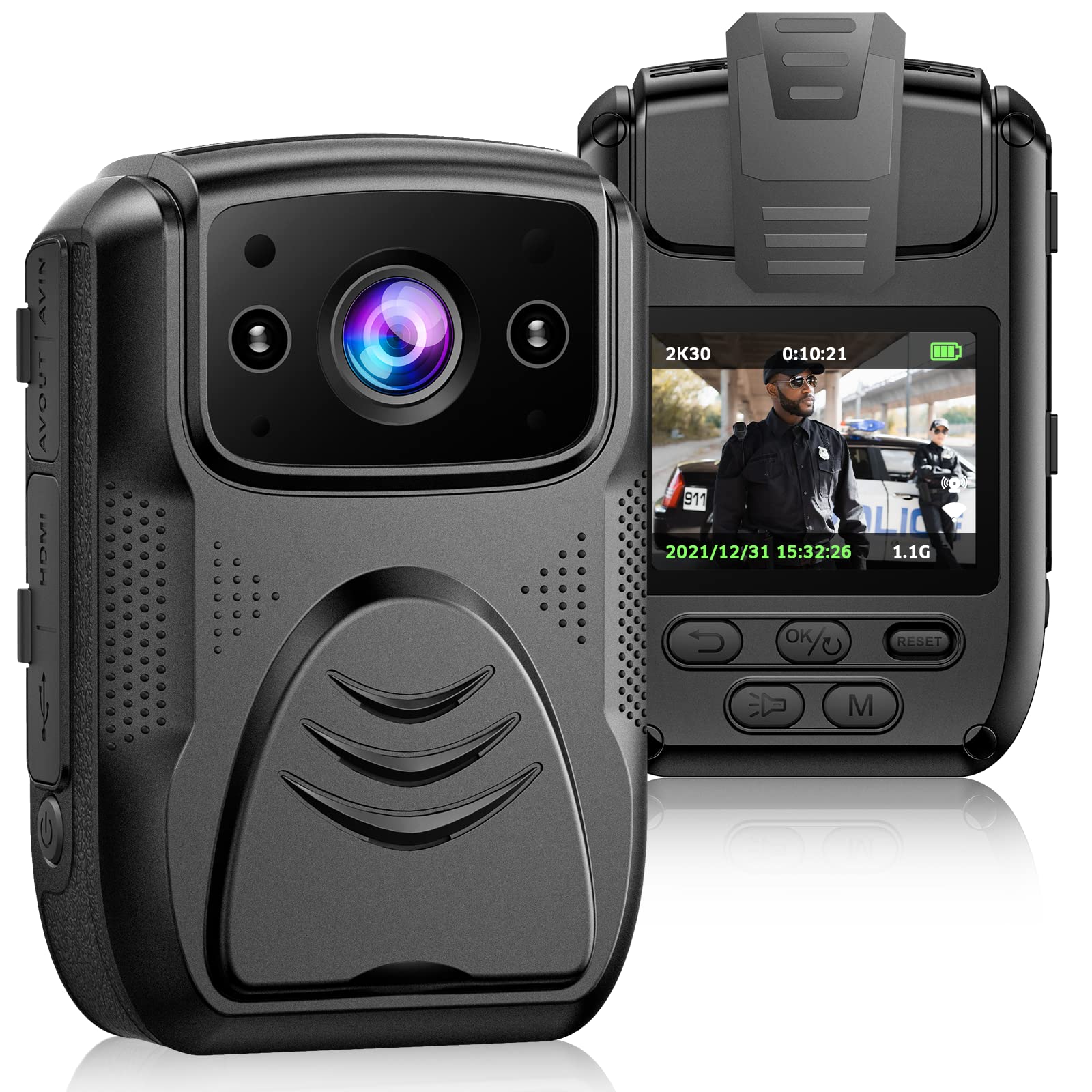Cámara Corporal 4K de 40 MP con grabación de Audio y Video, WiFi, GPS y batería de 4000 mAh para policías, IP65, Impermeable, visión Nocturna