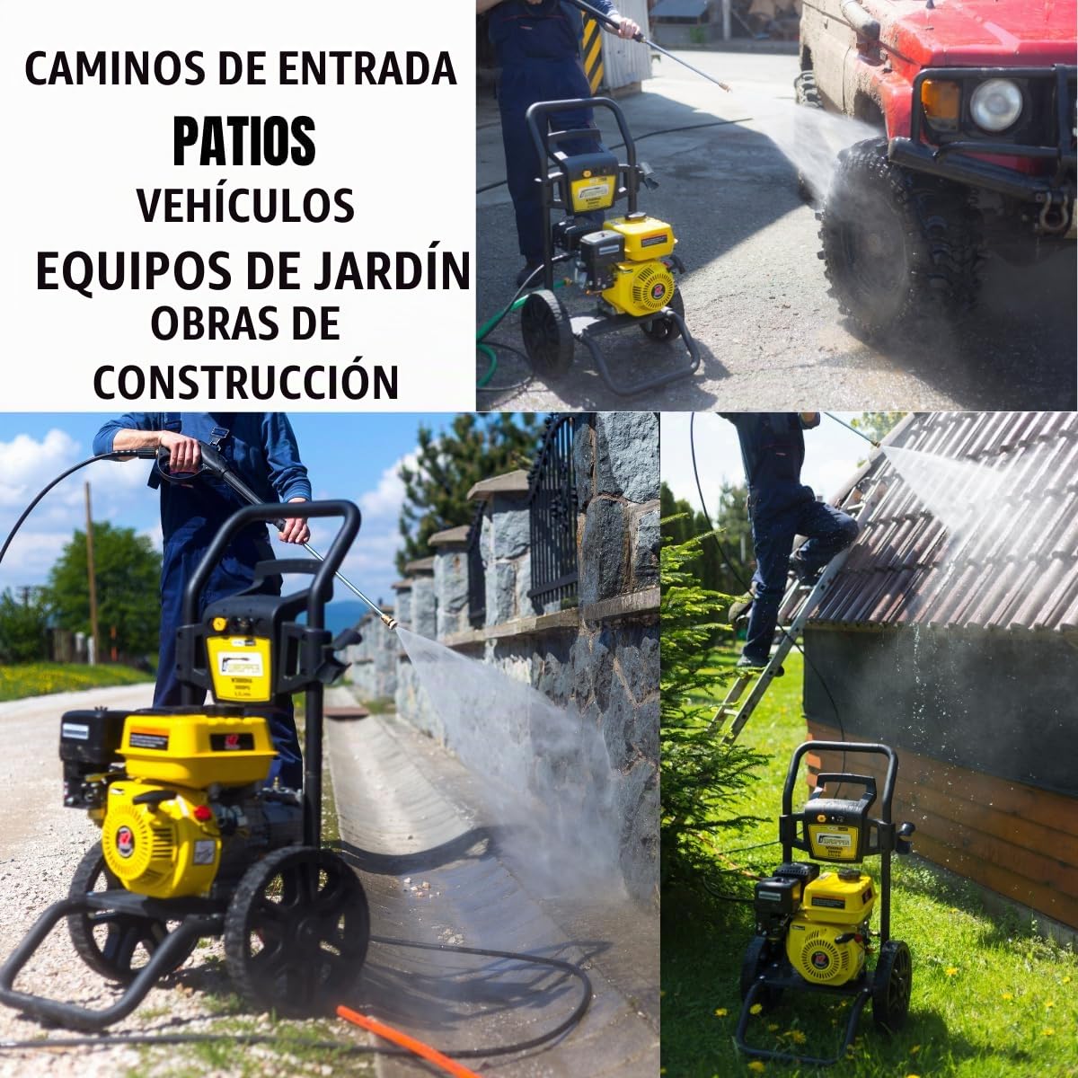 Lavadora a presión con Motor de Gasolina de 3000 PSI / 200 Bar, Limpiador portátil para automóviles y Patios W3000HA
