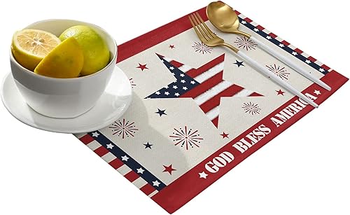 Vista 511 de Juego de 6 manteles individuales rojos para el día de San Valentín, diseño de corazón de San Valentín, resistentes al calor, lavables, manteles