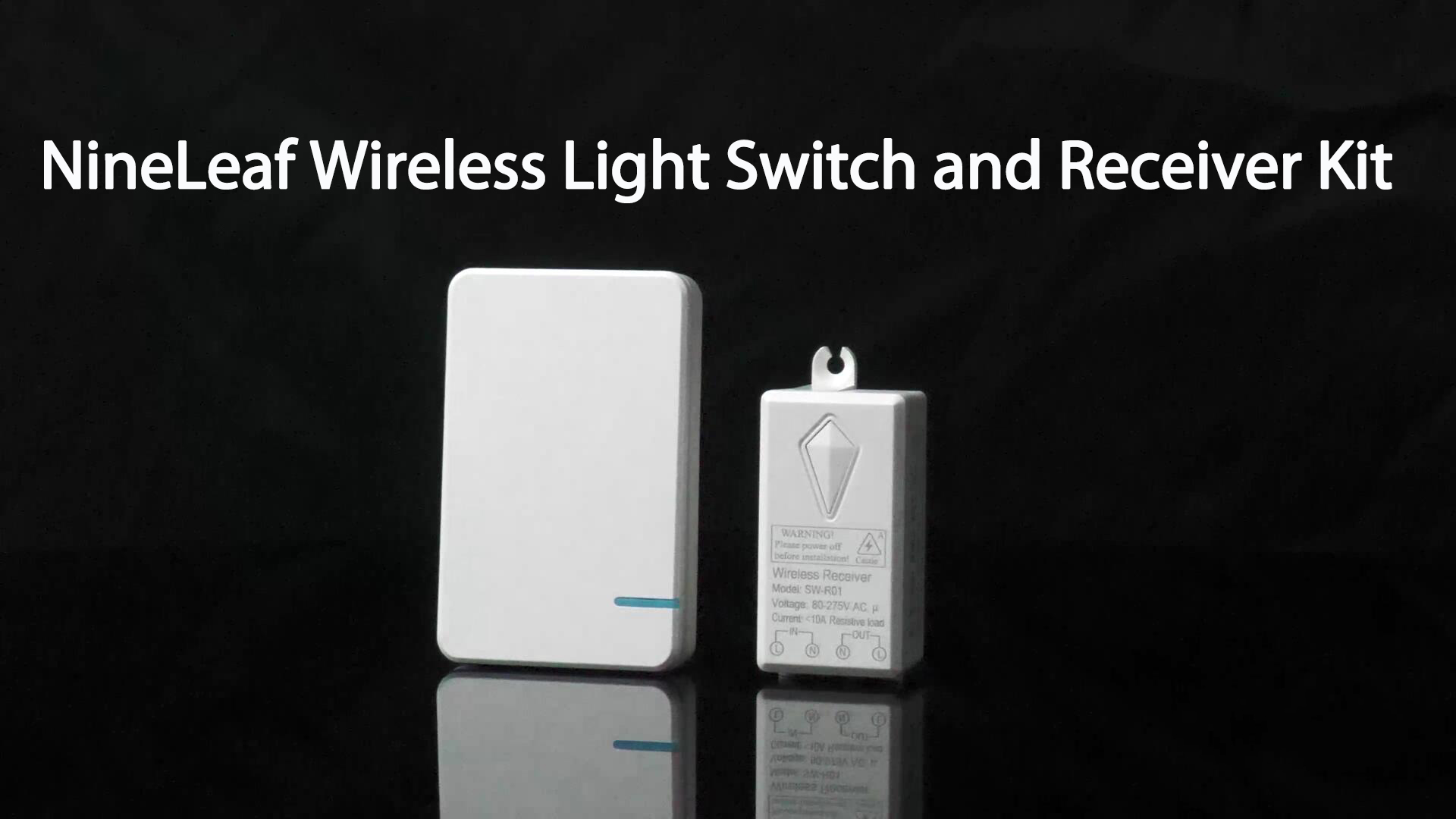 NineLeaf Wireless Light Switch & Receiver Kit - 1600ft Range, IP54 Waterproof, Control Lights Without Wiring