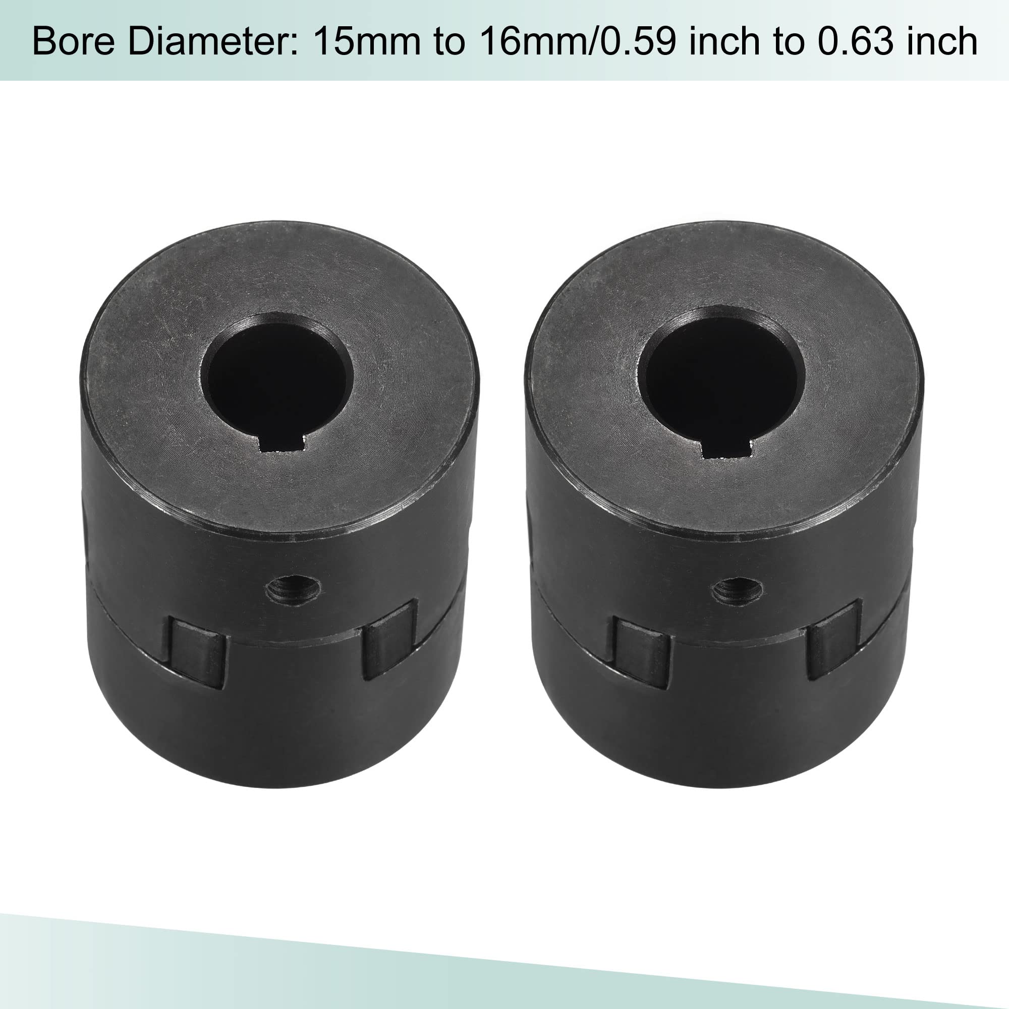 sourcing map Flexible Kupplung Welle 15mm bis 16mm Motor Kupplungsgelenk 53mm L x44.5mm OD