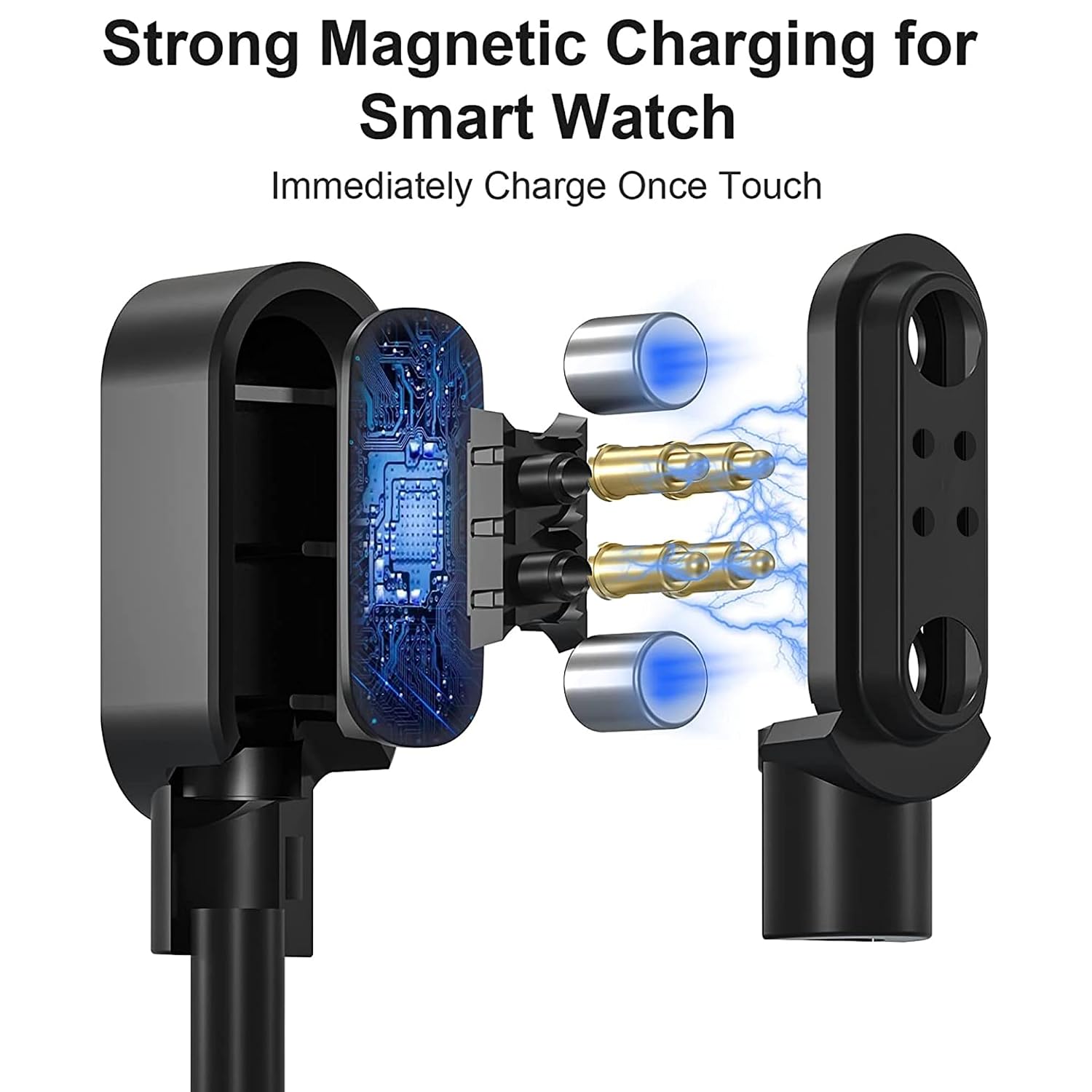 Lamshaw Compatible with Dnniakm Bone Conduction Headphones Charger, Magnetic Replacement Charging Compatible for Wantek Dnniakm X7 Pro, X6 Pro, X15, Bone Conduction (Black, 4 Grid)