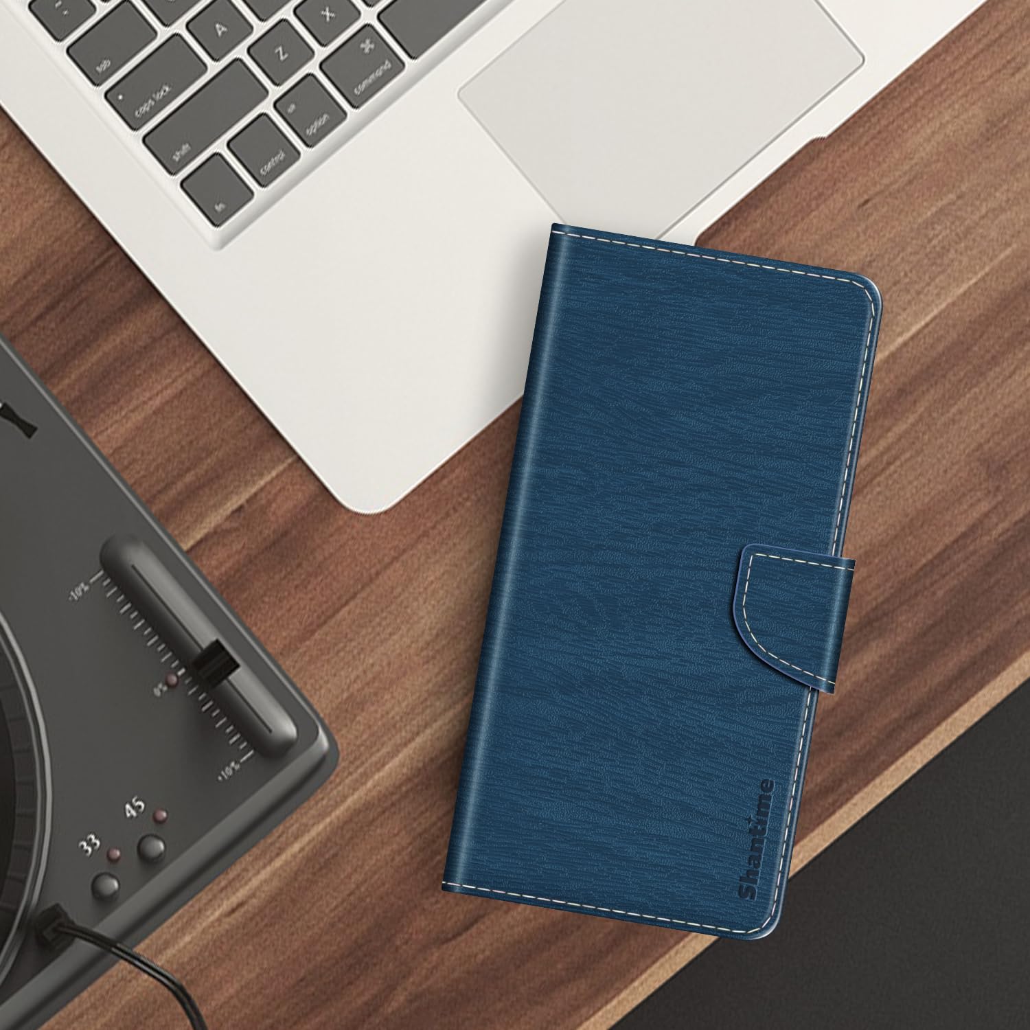 Custodia Portafoglio in Pelle PU Compatibile con iPod Touch 4, Cover con Chiusura Magnetica, Tasche per Carte e Funzione Stand (Azzurro chiaro
