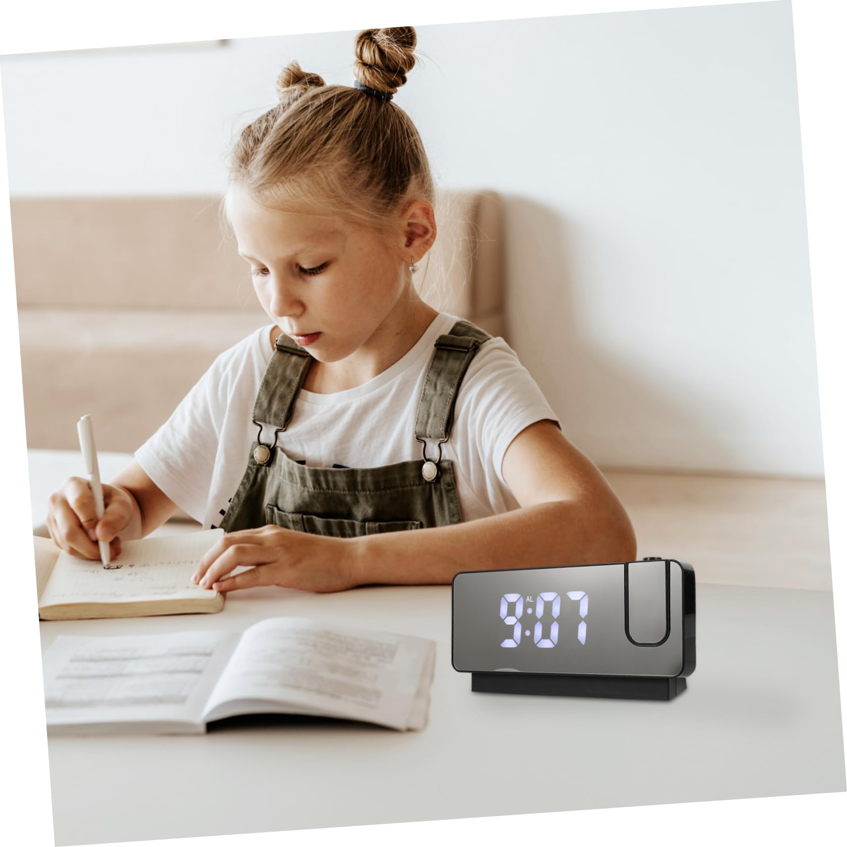 Elektronischer Projektionswecker LED Großanzeige, USB, Schwarz