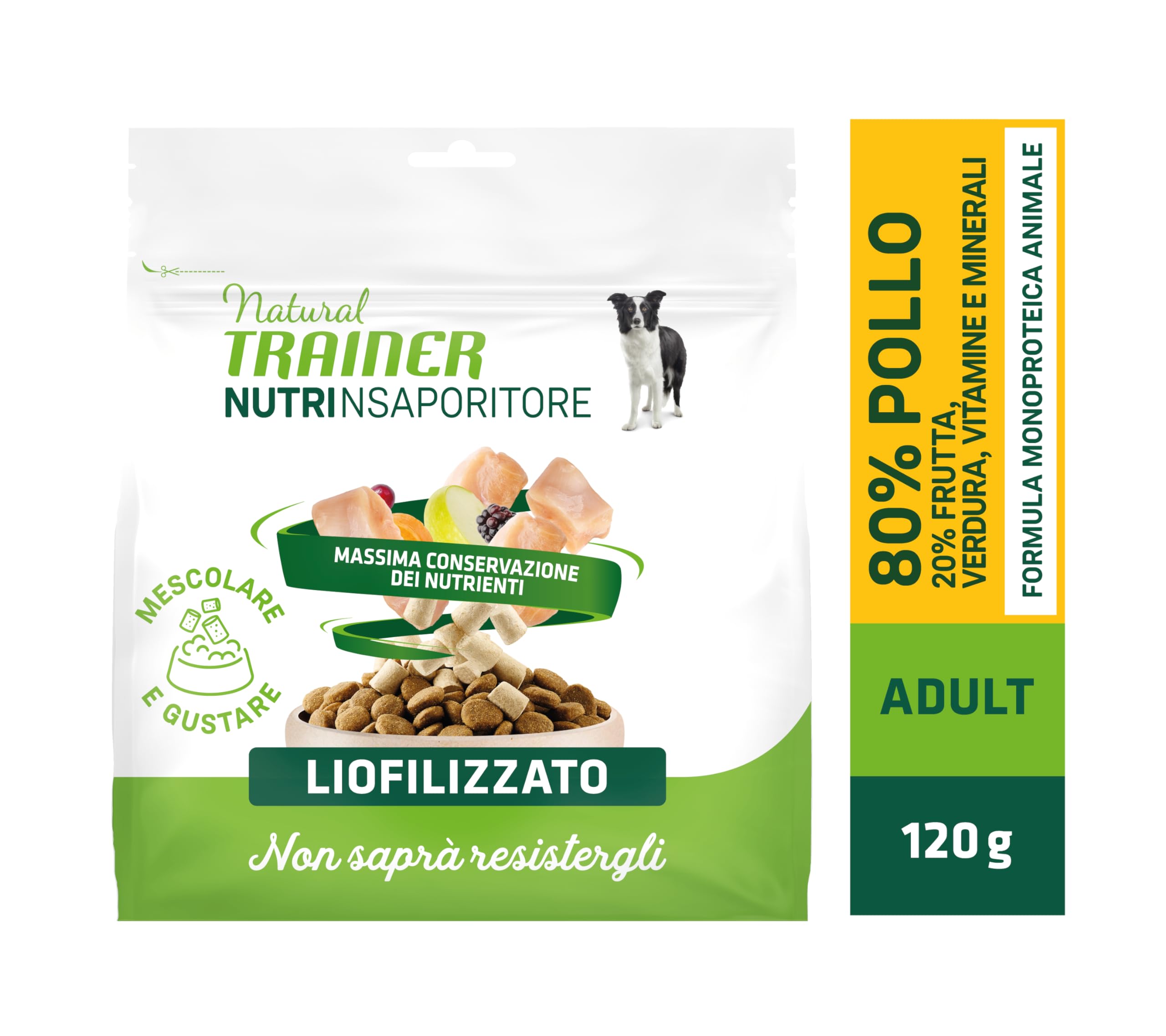 Natural Trainer Toppers - Cibo Completo per cani adulti di tutte le taglie con Pollo - 7 x 120g
