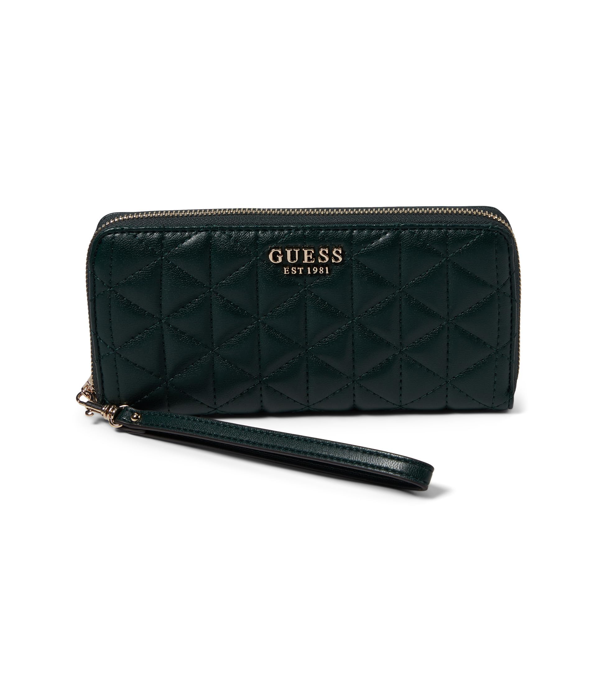 GUESS Women's Kori Large Zip Around Wallet, Forest, One size