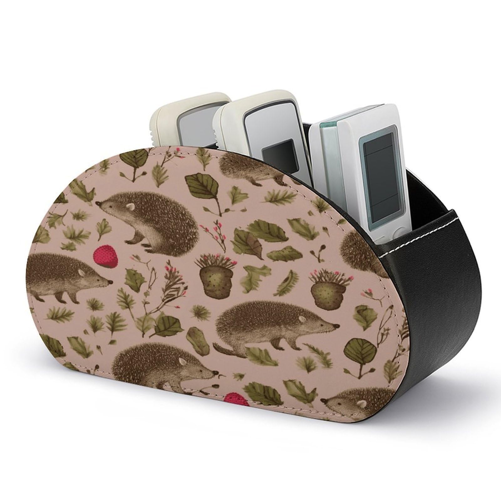 Btcowzrv Style Hedgehog Print Remote Control Holder With 5 Compartments