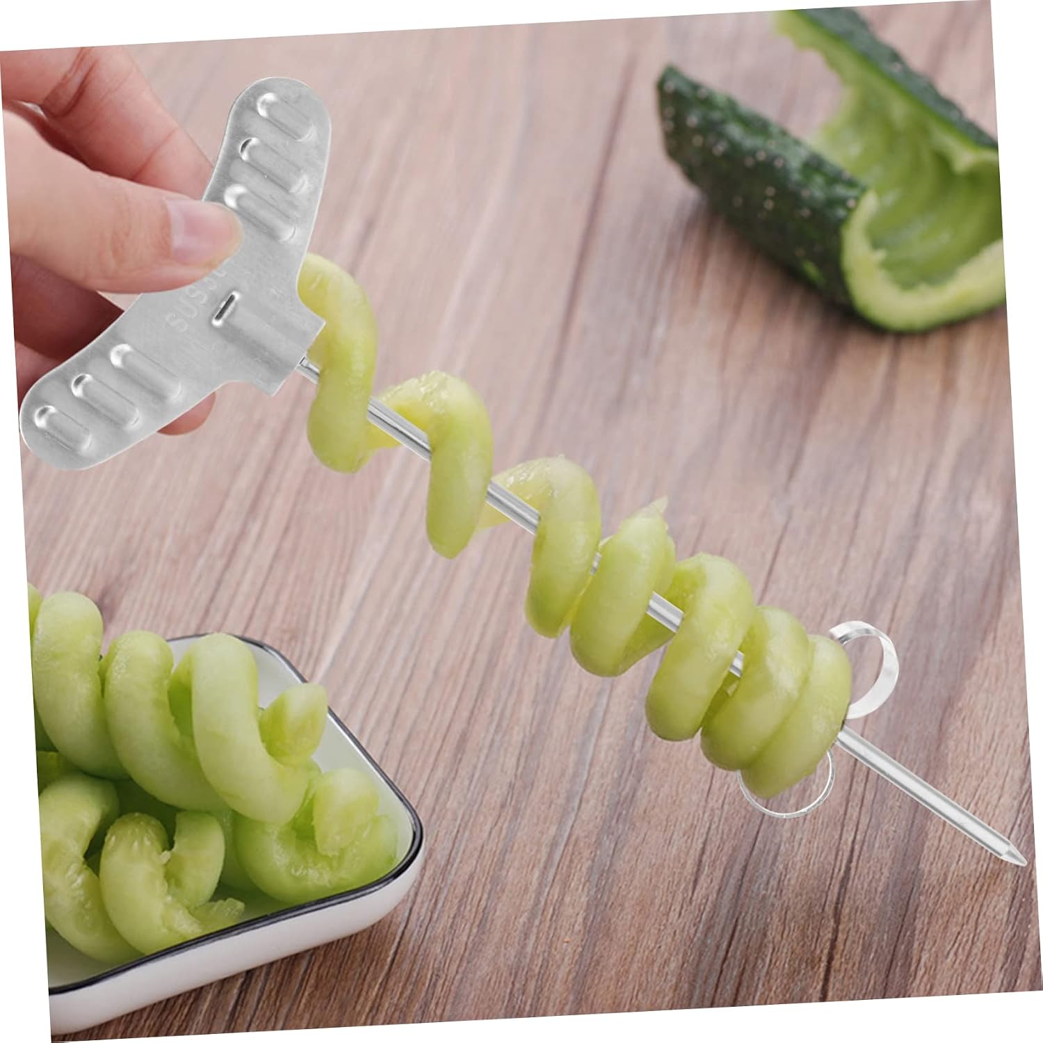 Stainless Steel Cucumber Spiral Slicer for Kitchen Vegetable Prep