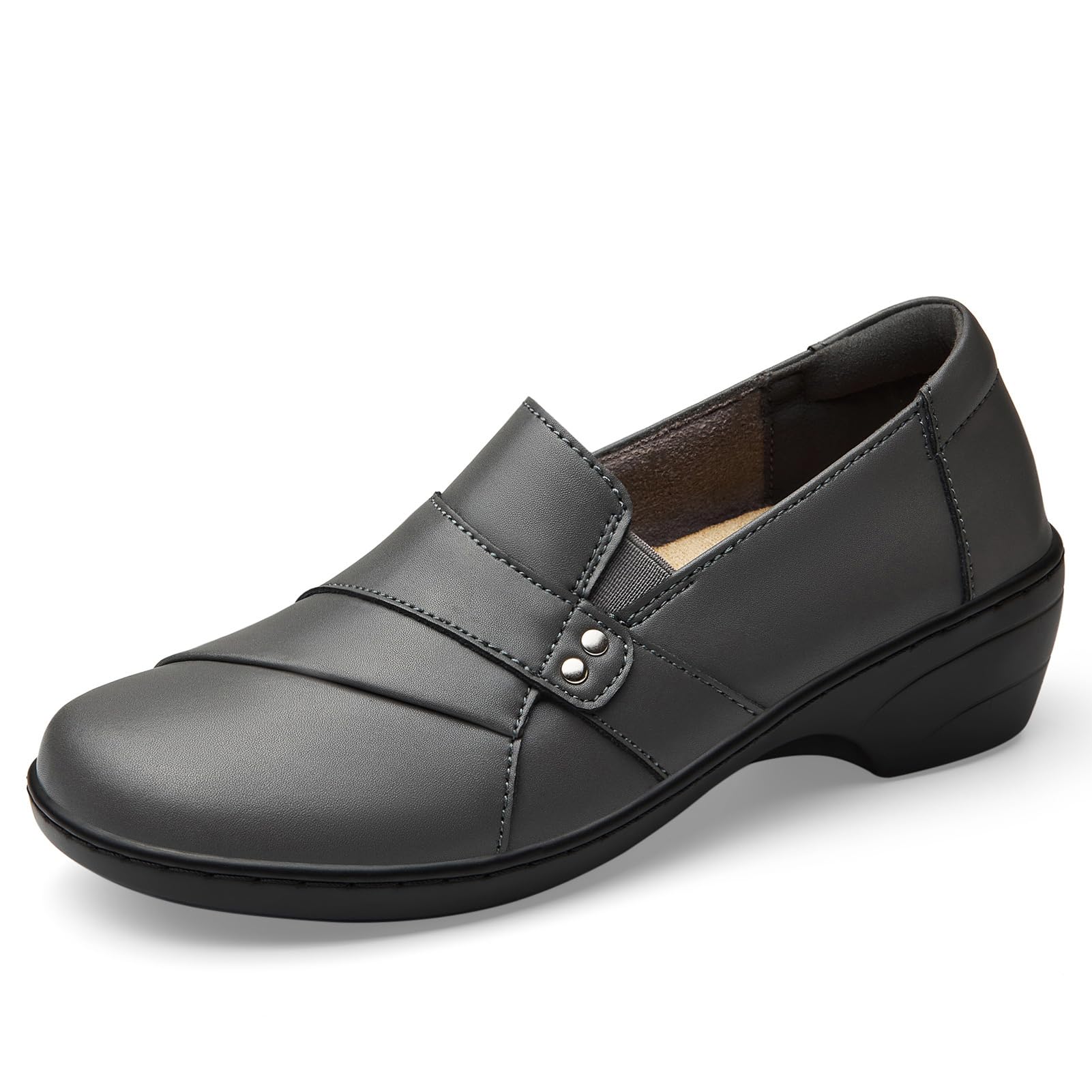 KORDAL Women's Comfortable & Lightweight Leather Loafers Slip-Ons Stylish Business Casual Dress Shoes Work Office Everyday Walking Shoes for Women