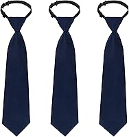 Sucrain 3-Pack Boys Pre-Tied Adjustable Neckties Black - Easy Buckle Lock Ties for Weddings, Graduation, School Uniforms Ages 1-6
