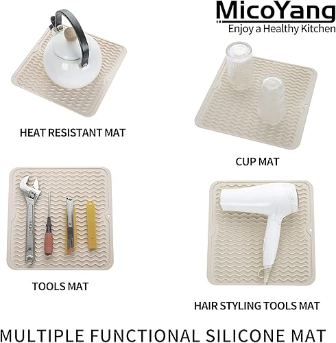 Miniatura 566 de Tapete de silicona para secado de platos para múltiples usos, fácil de limpiar, ecológico, resistente al calor, tapete de silicona para encimera