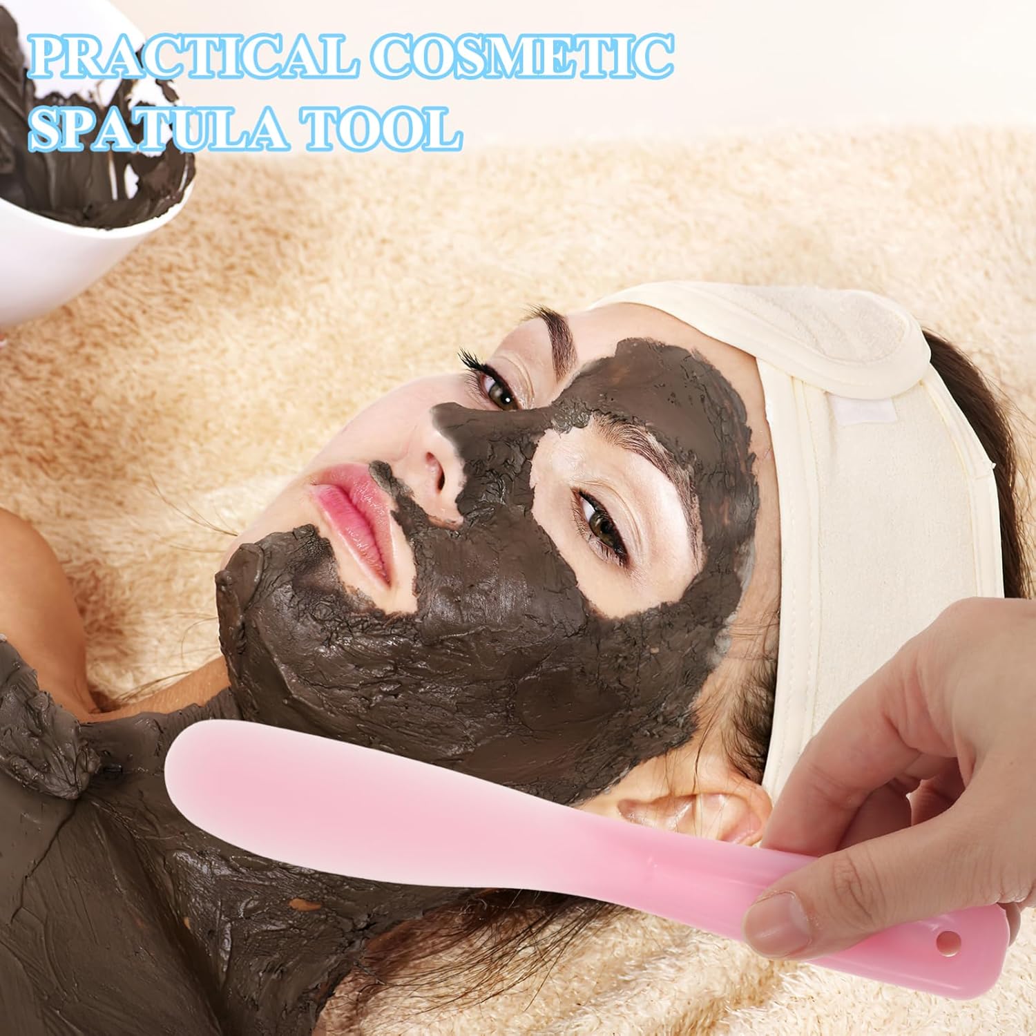 10pcs Silicone Makeup Spatulas of Mixing Palette Tools Long Handle Cosmetic Stirring Utensils(Pink,20.5x3x0.6cm)