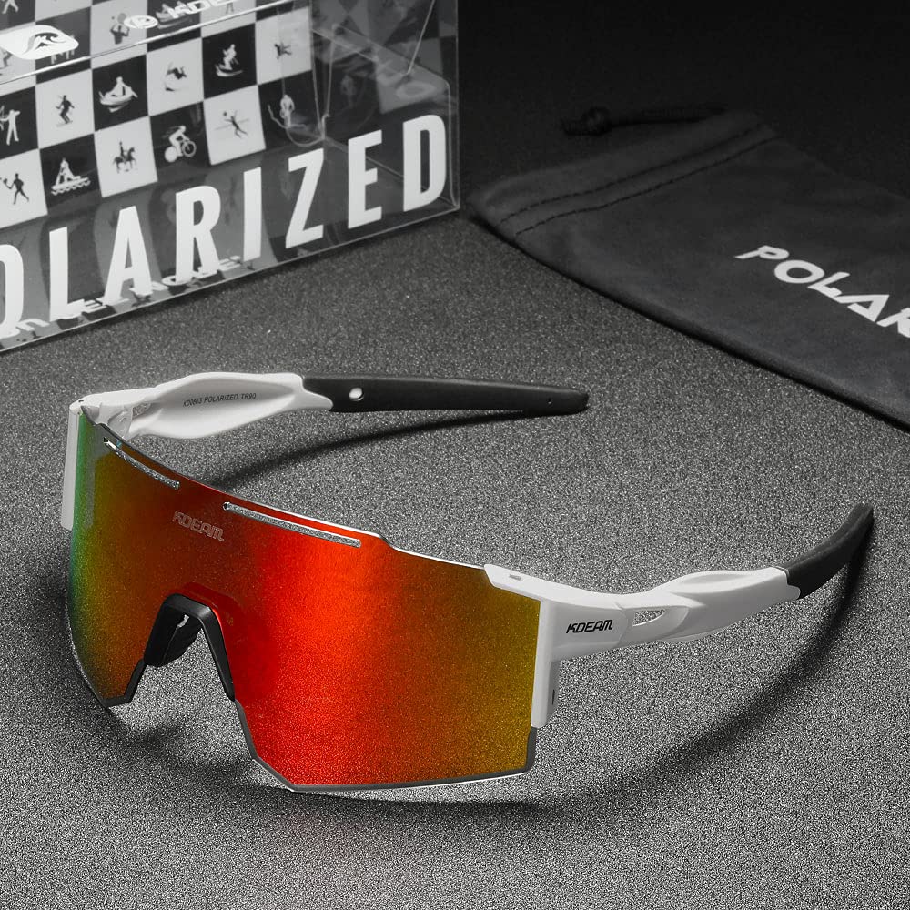 Occhiali da sole sportivi polarizzati da uomo e donna, occhiali da ciclismo UV400, antivento, per guida, corsa, golf