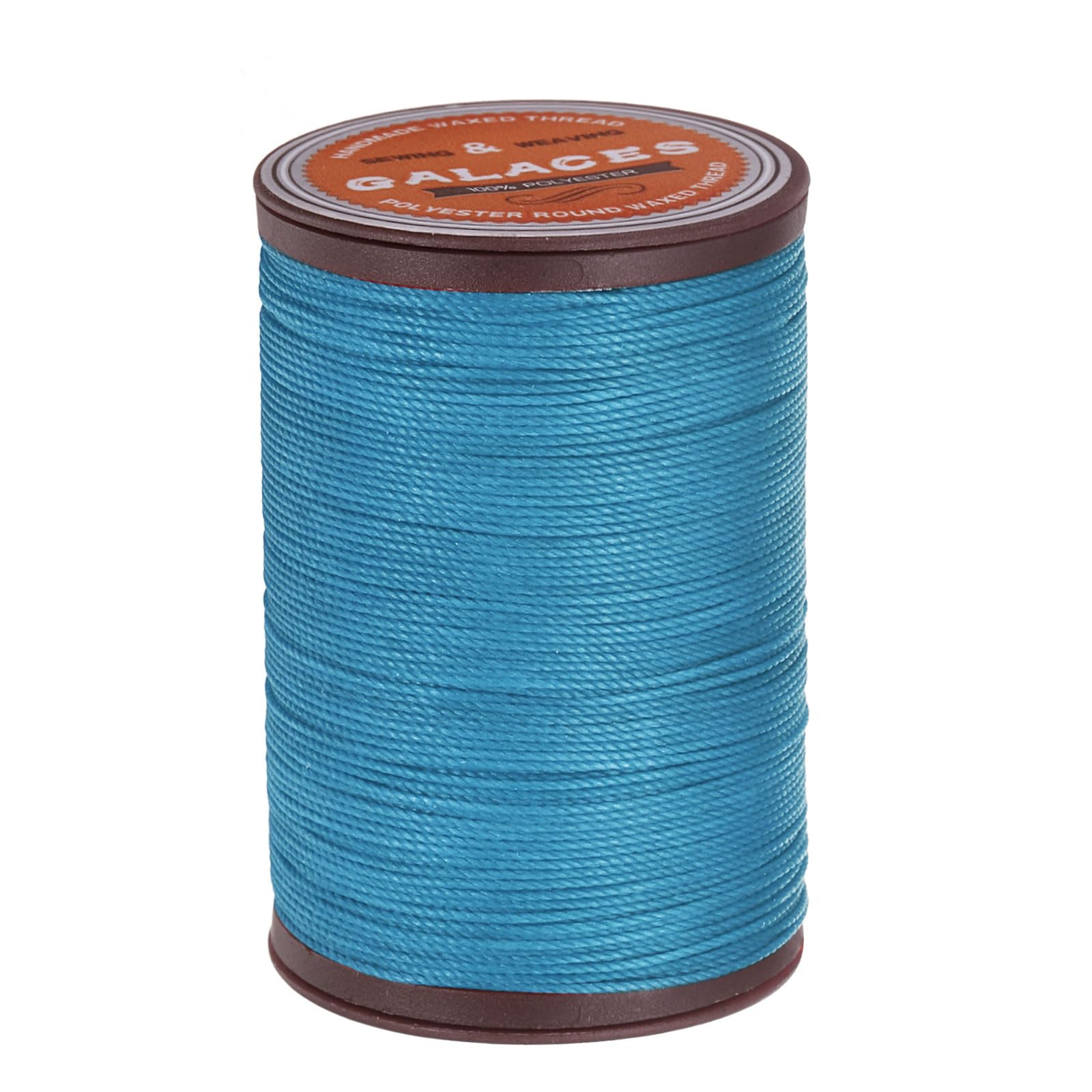 sourcing map Round Leather Sewing Waxed Thread, 80m / 87 Yards Wax Polyester String, 0.55mm Waxed Stitching Cord for Leather Crafts, Bookbinding, Bracelets Braided, Peacock Blue