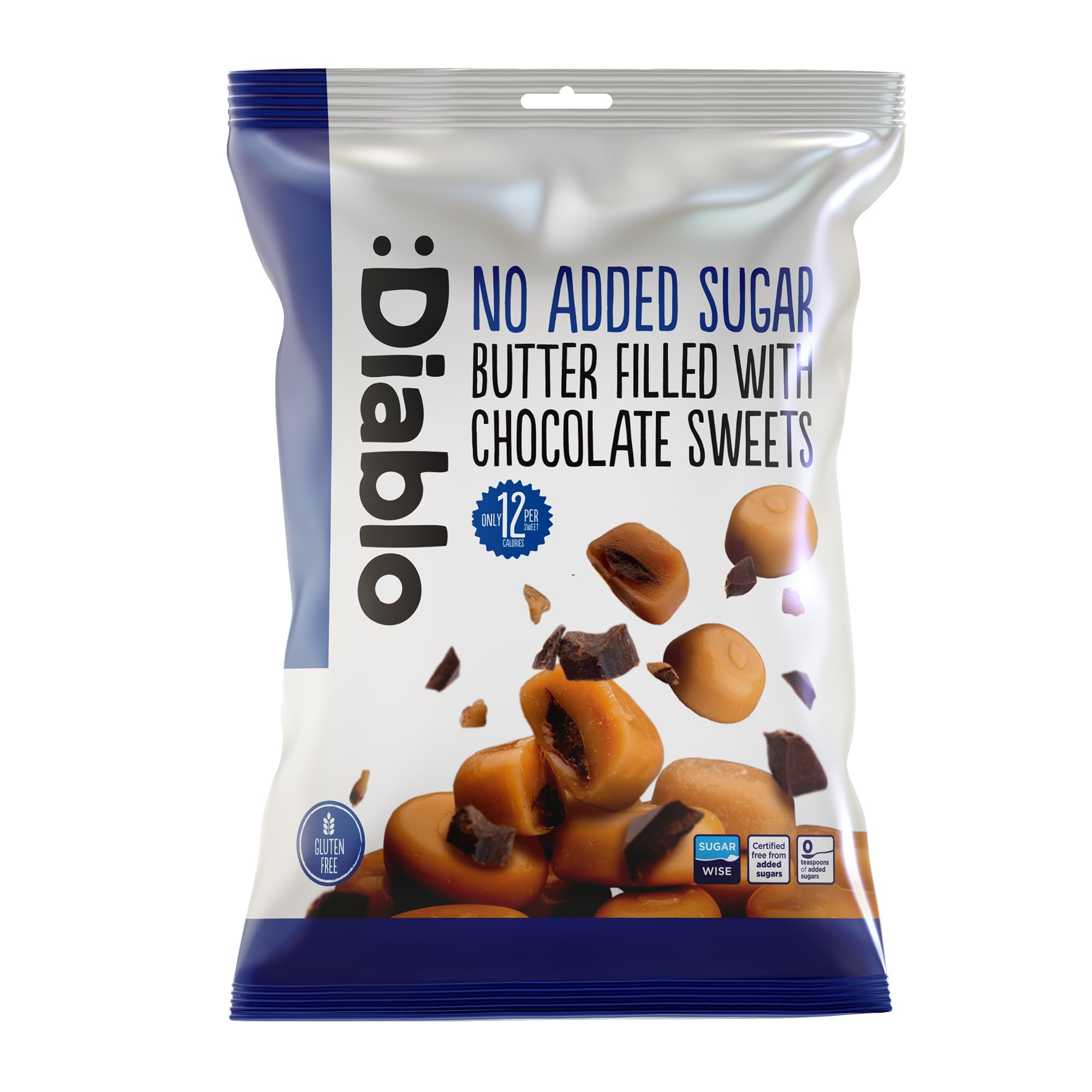 Diablo Sugar Free Retro Chocolate Filled Butter Sweets Candy | Low Calorie | Diabetic Friendly | Gift Box, Birthday, Mother's Day, Father's Day | 75g (Pack OF 1)