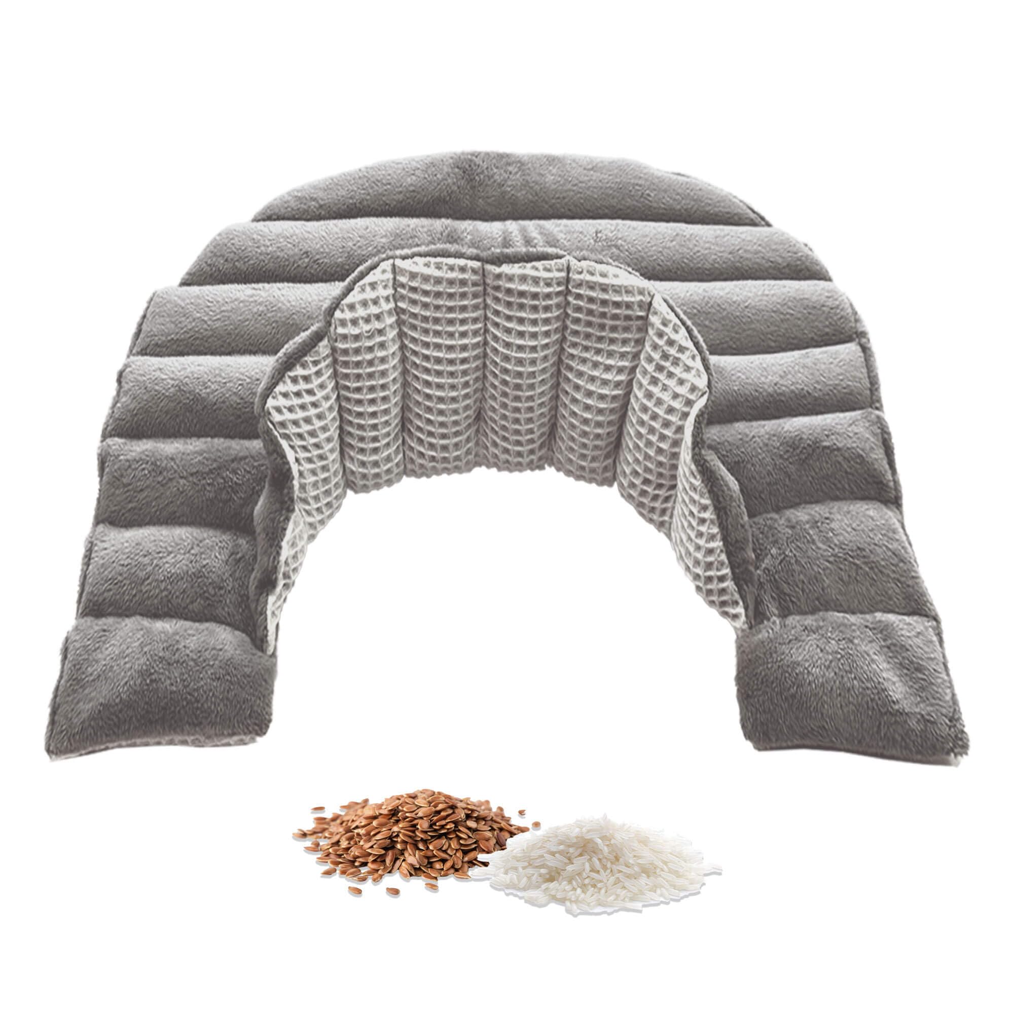 Heating Pad Solutions - Neck and Shoulder Microwavable Heating Pads - Neck and Shoulder Relaxer Portable Heating Pad for Upper Back Shoulders & Neck - Reusable Heating Pad & Hot Pack- 1 XL Pack Gray